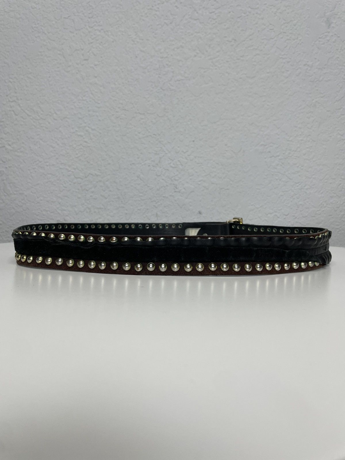 Roberto Cavalli Vintage Y2K Just Cavali Black Metal Leather Buckle Belt Size ONE SIZE - 11 Thumbnail