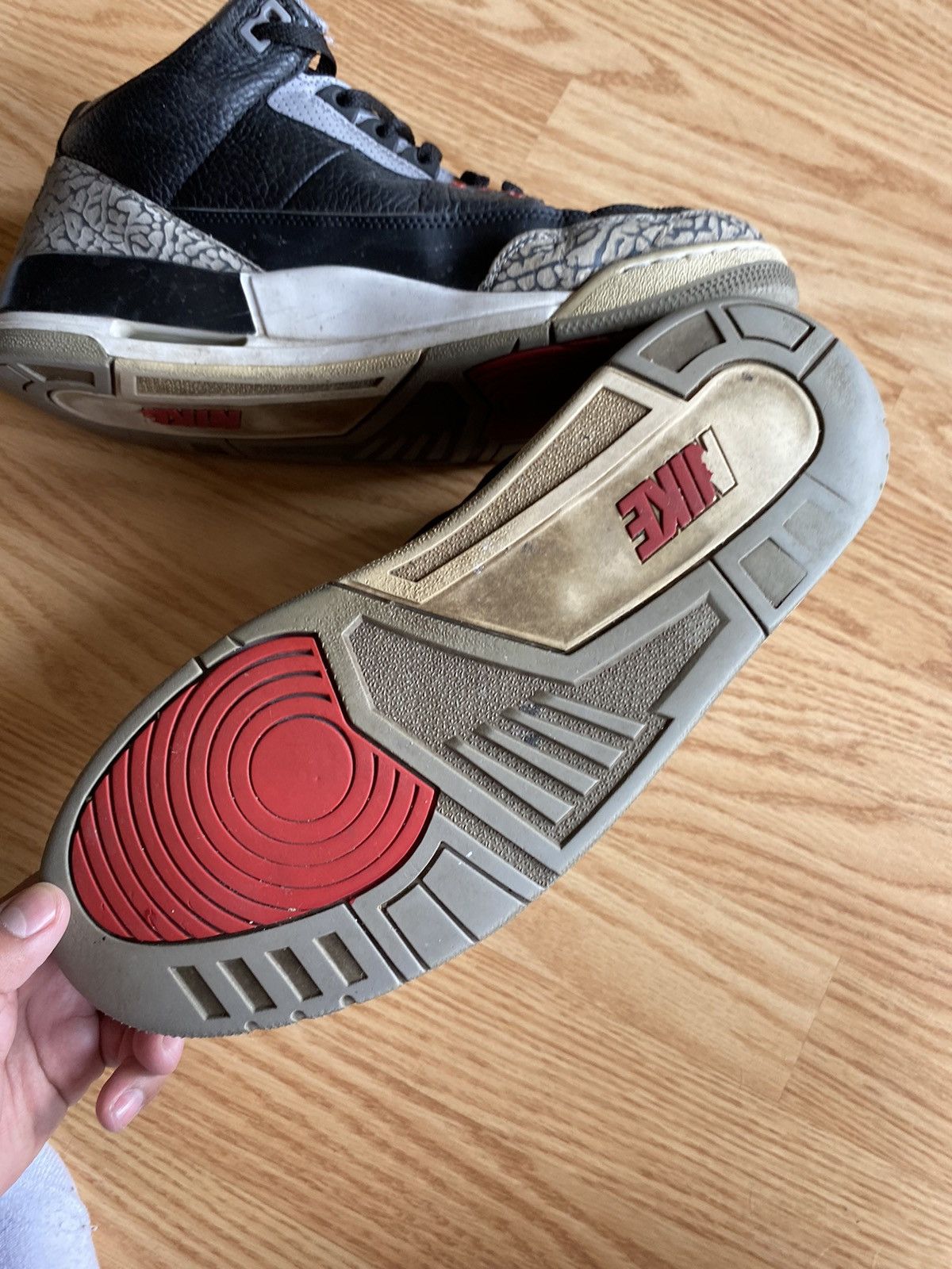 Jordan Brand × Nike Air Jordan 3 Retro Black Cement Size US 11.5 / EU 44-45 - 7 Thumbnail