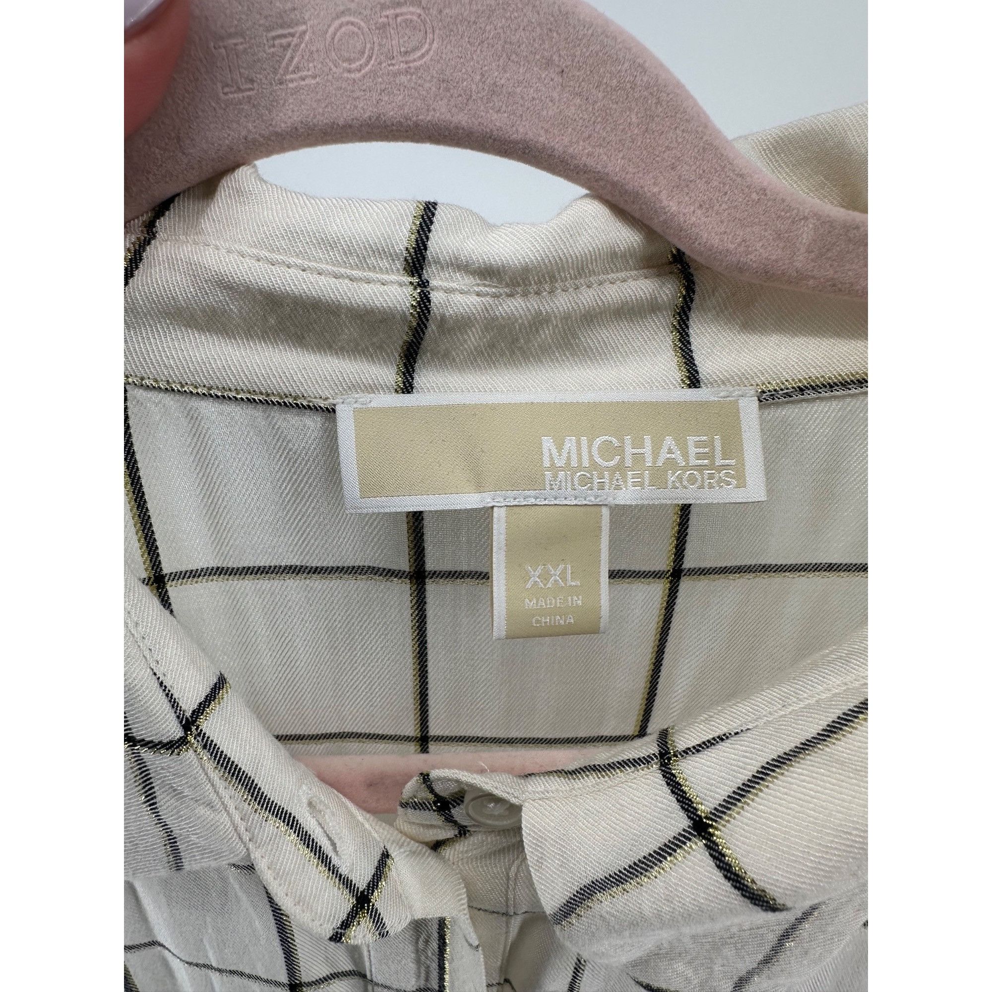 Other Michael Kors Dress - Windowpane Plaid Shirt Dress - XXL Size XXL / US 16-18 / IT 52-54 - 6 Thumbnail