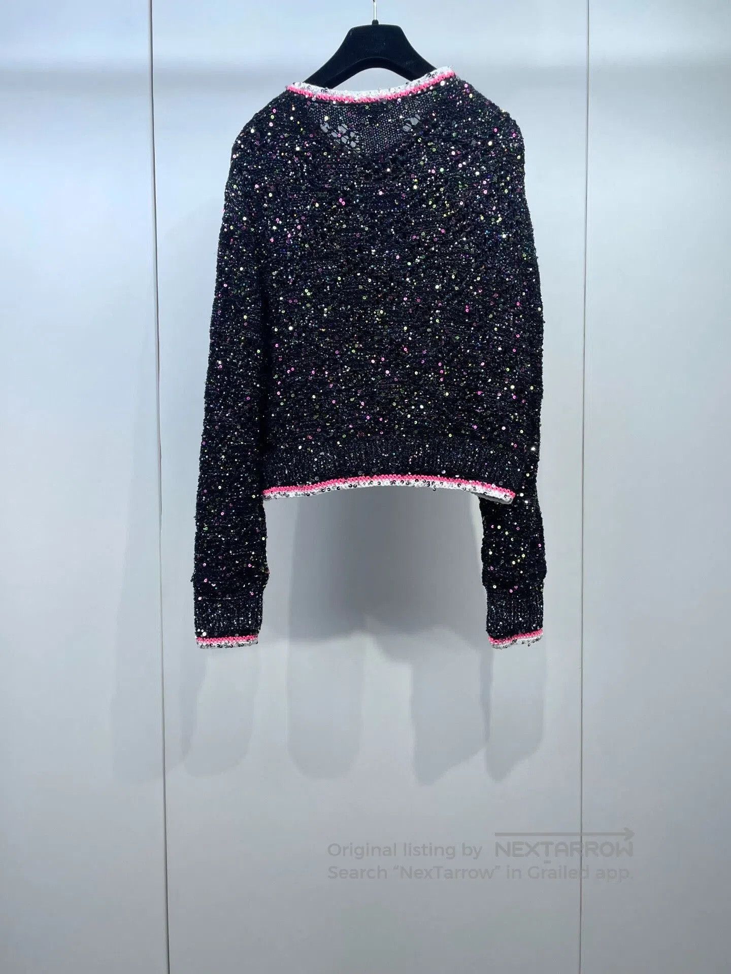 Chanel Chanel 24C Black Sequin Knit Cardigan. Size S / US 4 / IT 40 - 2 Thumbnail