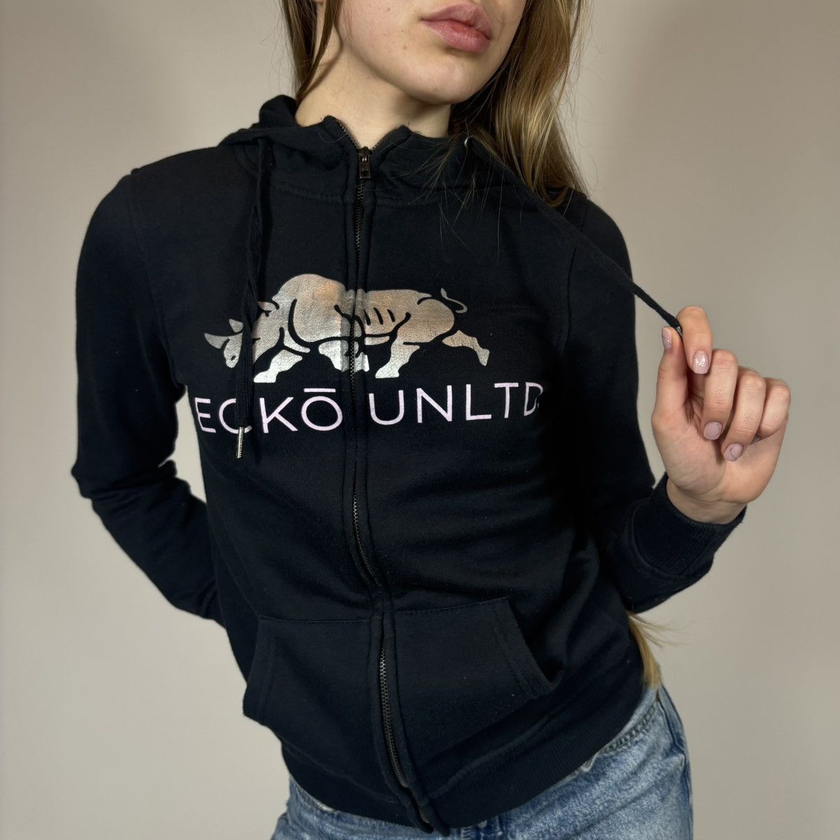 Ecko Unltd. Vintage Y2K Ecko Unltd Big Logo Zip Hoodie Rap Sk8 Style 90s Size S / US 4 / IT 40 - 1 Thumbnail