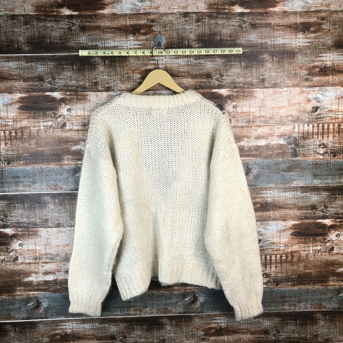 Homespun Knitwear Topic Spesc White Cardigan Knitwear #1865 Size US L / EU 52-54 / 3 - 11 Thumbnail