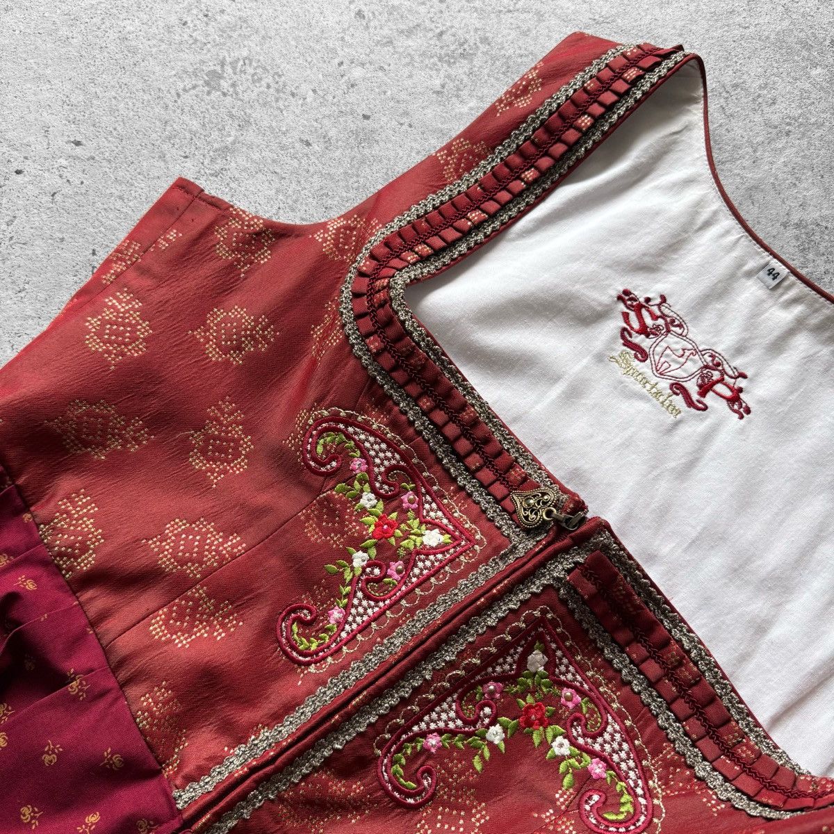Sportalm Kitzbuhel Sportalm Womens Dirndl Dress Red Traditional Austrian Midi Size XL / US 12-14 / IT 48-50 - 7 Thumbnail