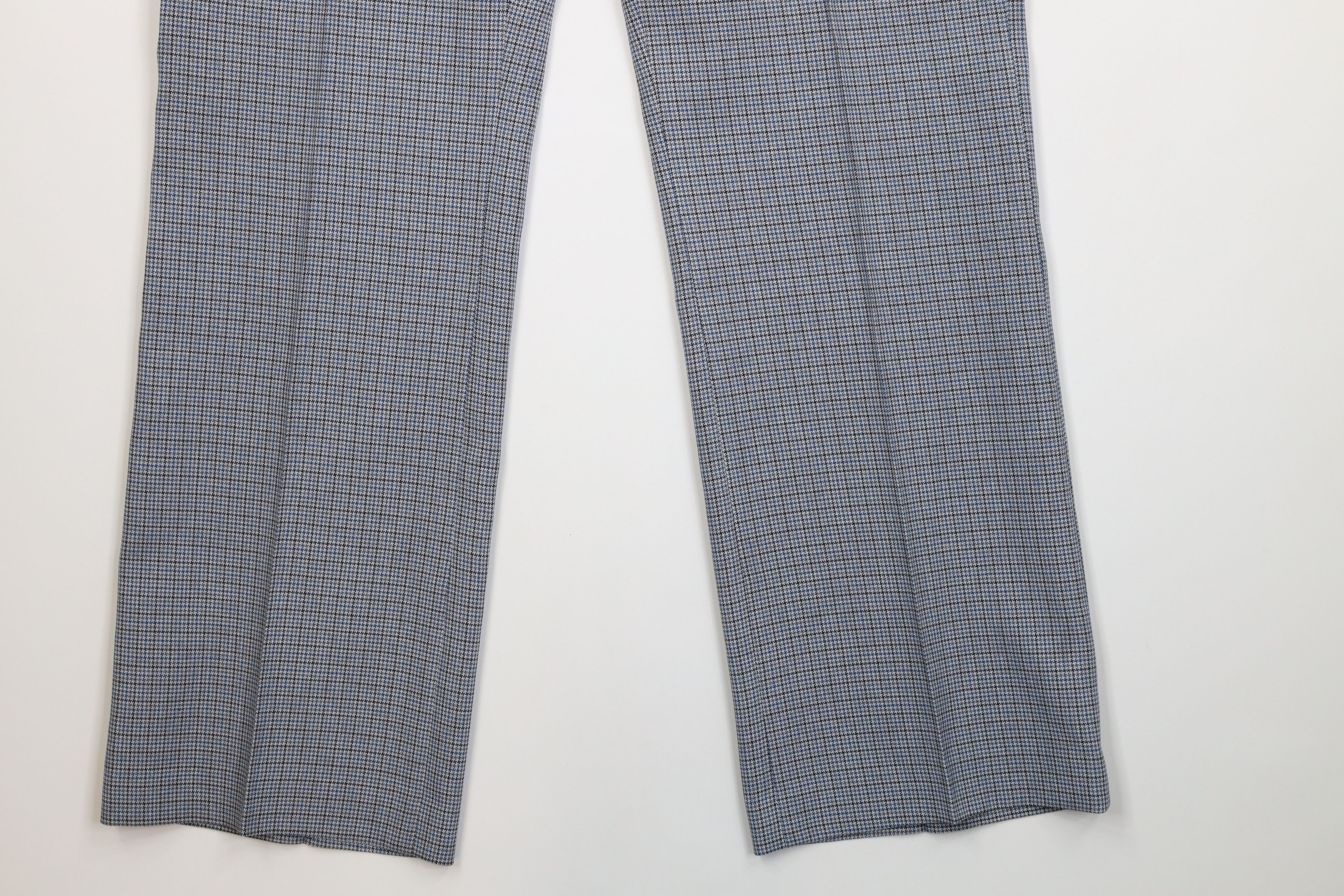 Vintage Vintage 70s Knit Flared Wide Leg Chino Pants Houndstooth USA Size US 34 / EU 50 - 5 Thumbnail