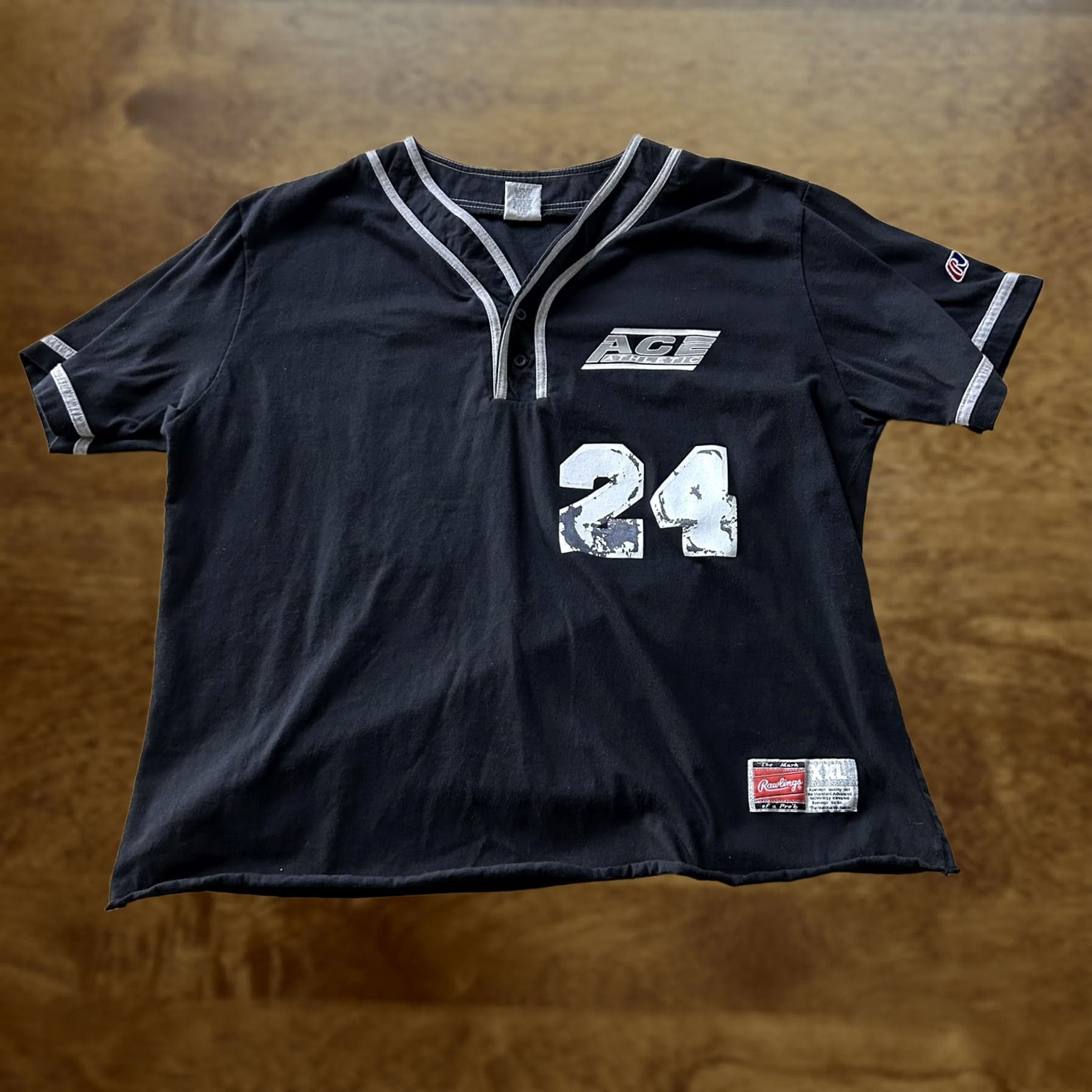 Vintage VINTAGE Rawlings Baseball Jersey Mens 2XL Black Henley 24 Athletic Short Sleeve Shirt Mens Size US XXL / EU 58 / 5 - 1 Thumbnail
