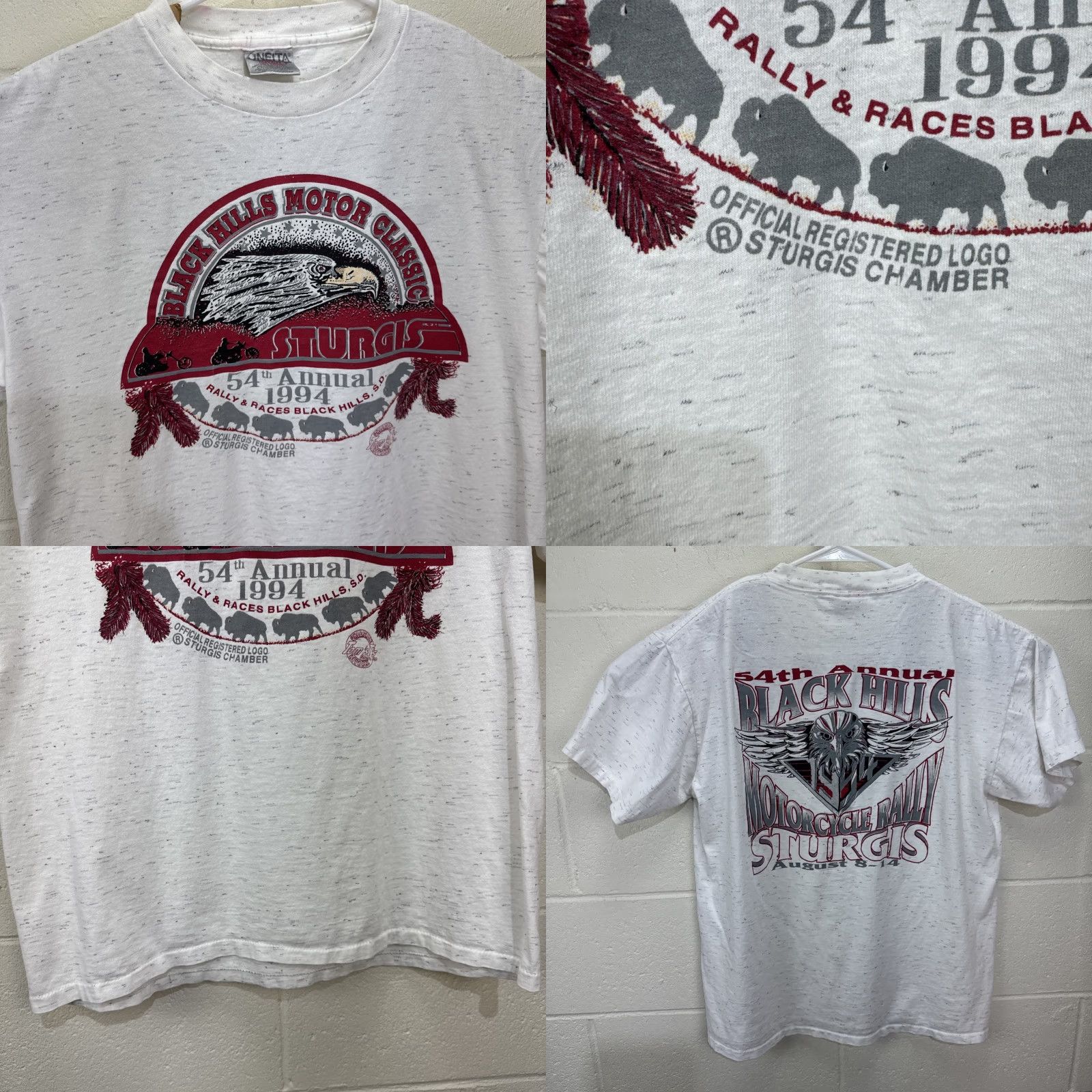 Vintage VINTAGE 1994 STURGIS MOTORCYCLE RALLY T Shirt Men Large Graphic Tee Motorcycle Biker 90s Gray Size US L / EU 52-54 / 3 - 8 Thumbnail