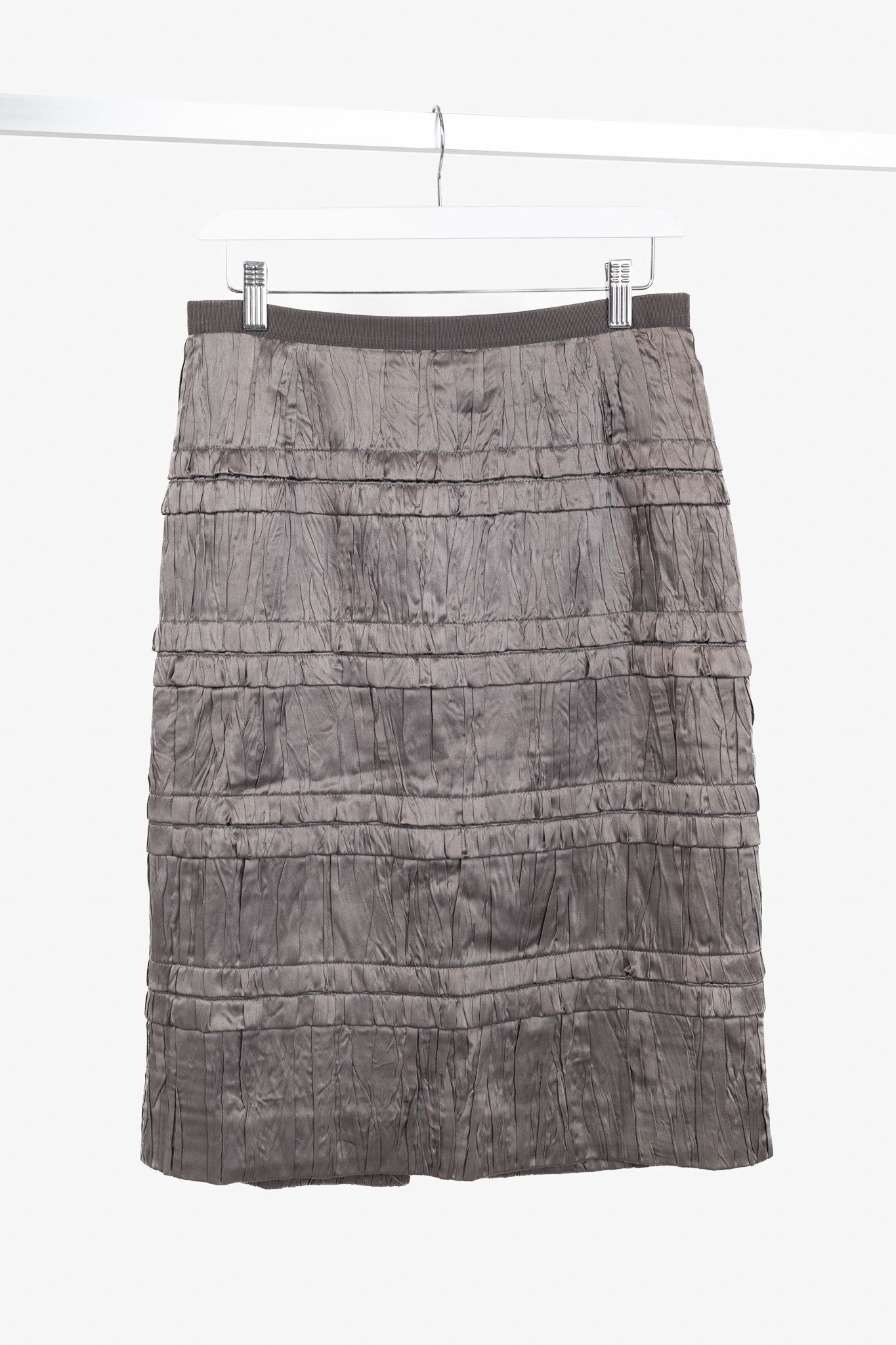 Dolce & Gabbana Dolce & Gabbana Brown Gathered-Silk Pencil Skirt Size 30" / US 8 / IT 44 - 1 Thumbnail