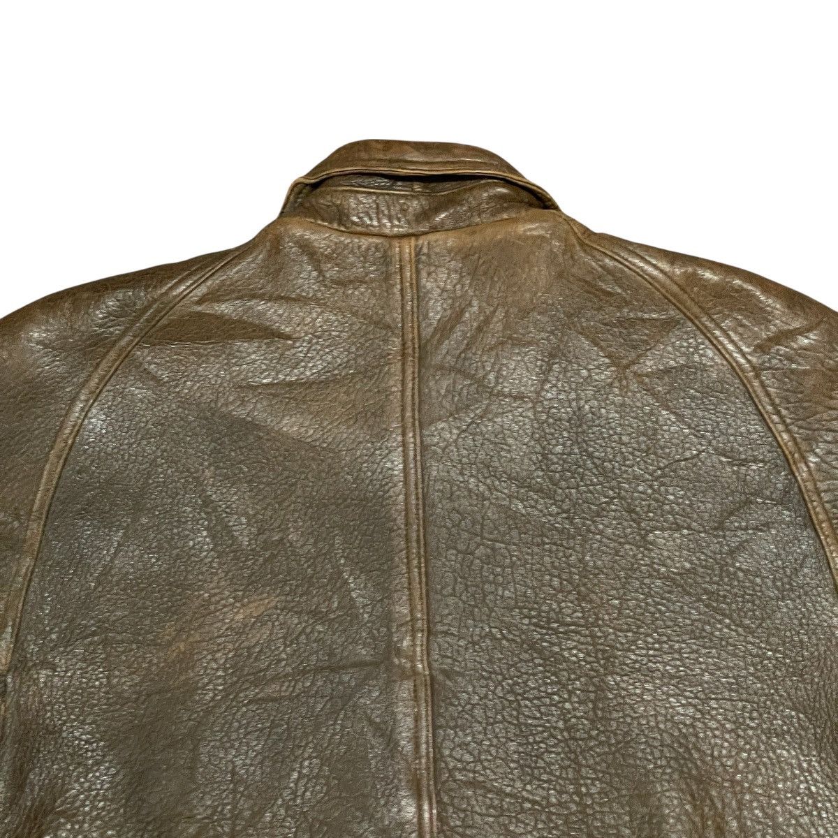 Vintage Vintage 90s Distressed Brown Sheep Leather A-2 Bomber Jacket Size US L / EU 52-54 / 3 - 20 Thumbnail
