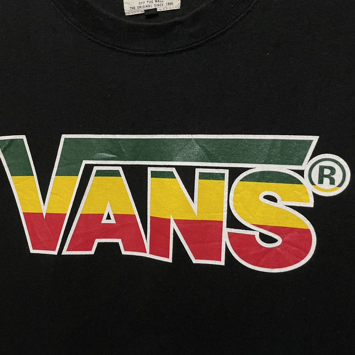 Vans Y2K Vans Rasta Colourway Spell Out T Shirt Size US S / EU 44-46 / 1 - 2 Thumbnail
