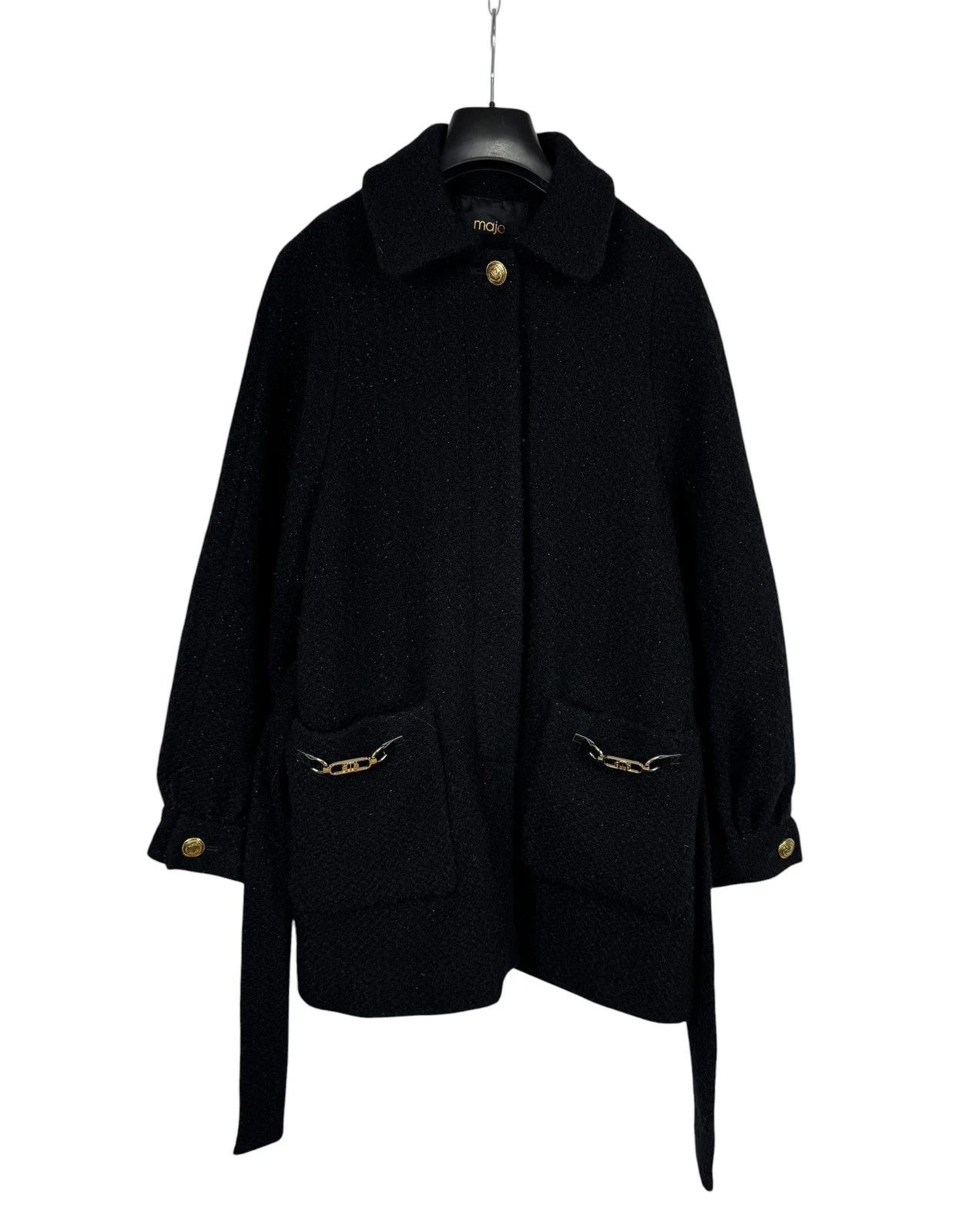 Maje Maje Wool Tweed Coat Belted size 34 Size XS / US 0-2 / IT 36-38 - 11 Thumbnail