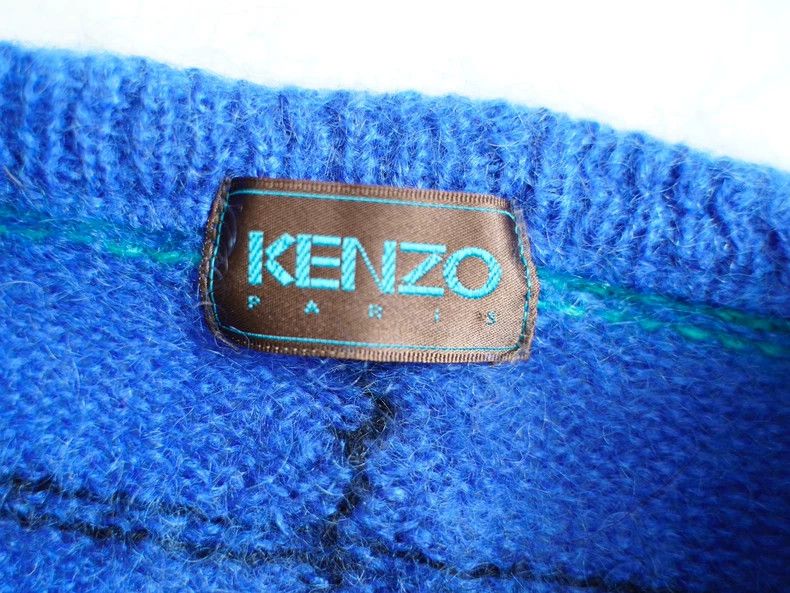 Kenzo KENZO Blue and green navy woolen knit cardigan Size M / US 6-8 / IT 42-44 - 8 Thumbnail
