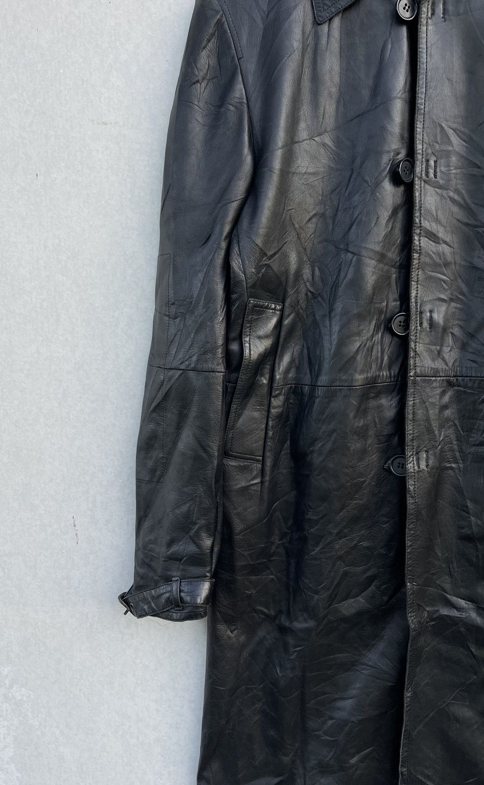 Costume National 🔥RARE🔥 COSTUME NATIONAL HOMME SINGLE BRESTED LEATHER COAT Size US M / EU 48-50 / 2 - 7 Thumbnail
