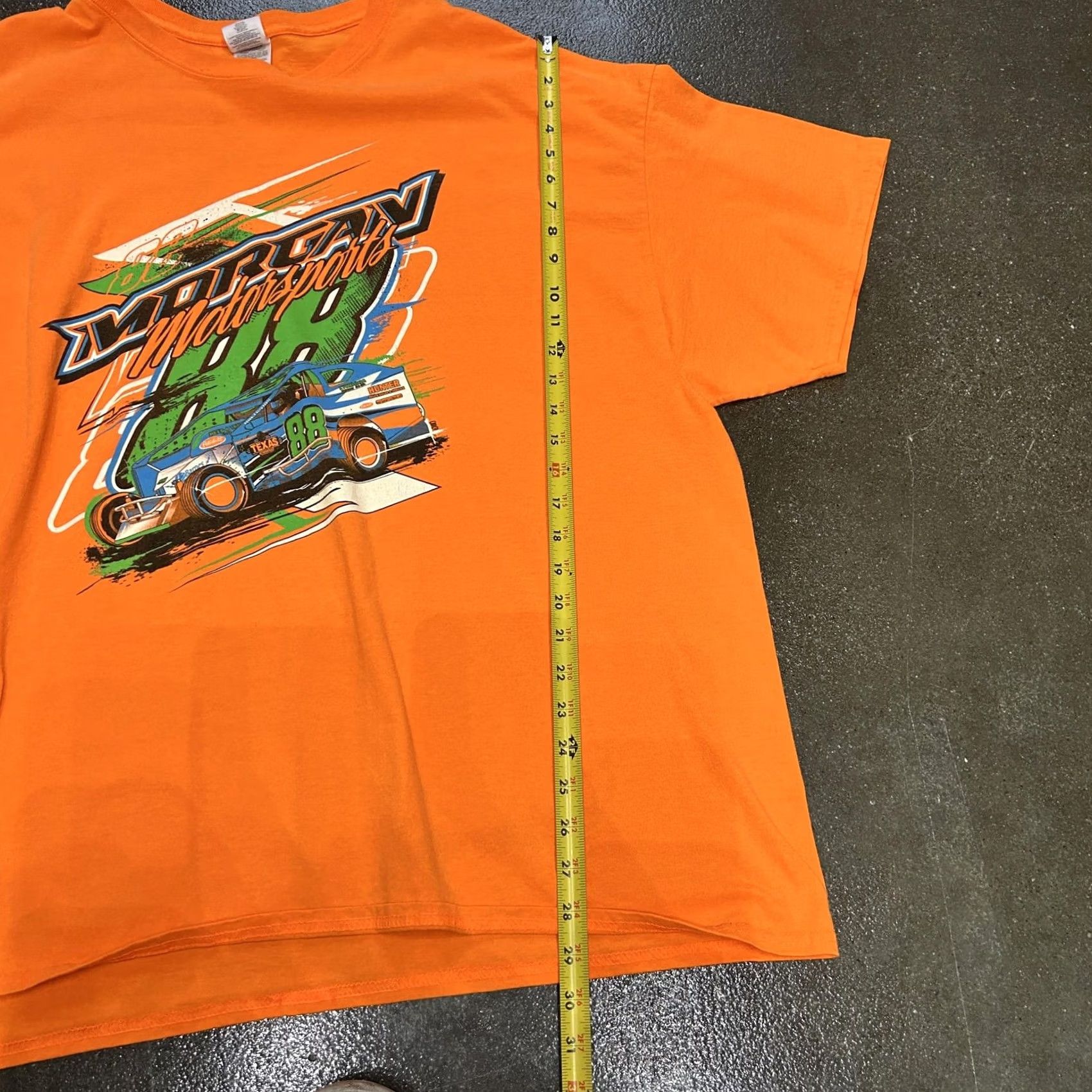 Gildan Morgan Motorsports Shirt Mens 3XL Orange T-Shirt Graphic Print Racing Car Tee Crew Neck Short Sleeve Cotton Gildan Ultra Cotton Size US XXL / EU 58 / 5 - 4 Thumbnail