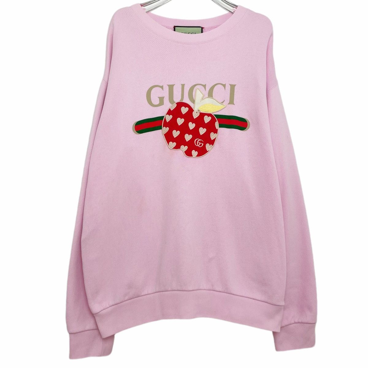 Gucci Gucci Pink Printed Logo Crew Neck Sweatshirt K26WX Size S / US 4 / IT 40 - 1 Thumbnail