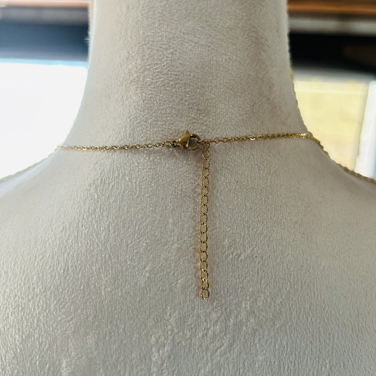 Handmade Handcrafted vintage gold painted ceramic bell necklace Size ONE SIZE - 4 Thumbnail