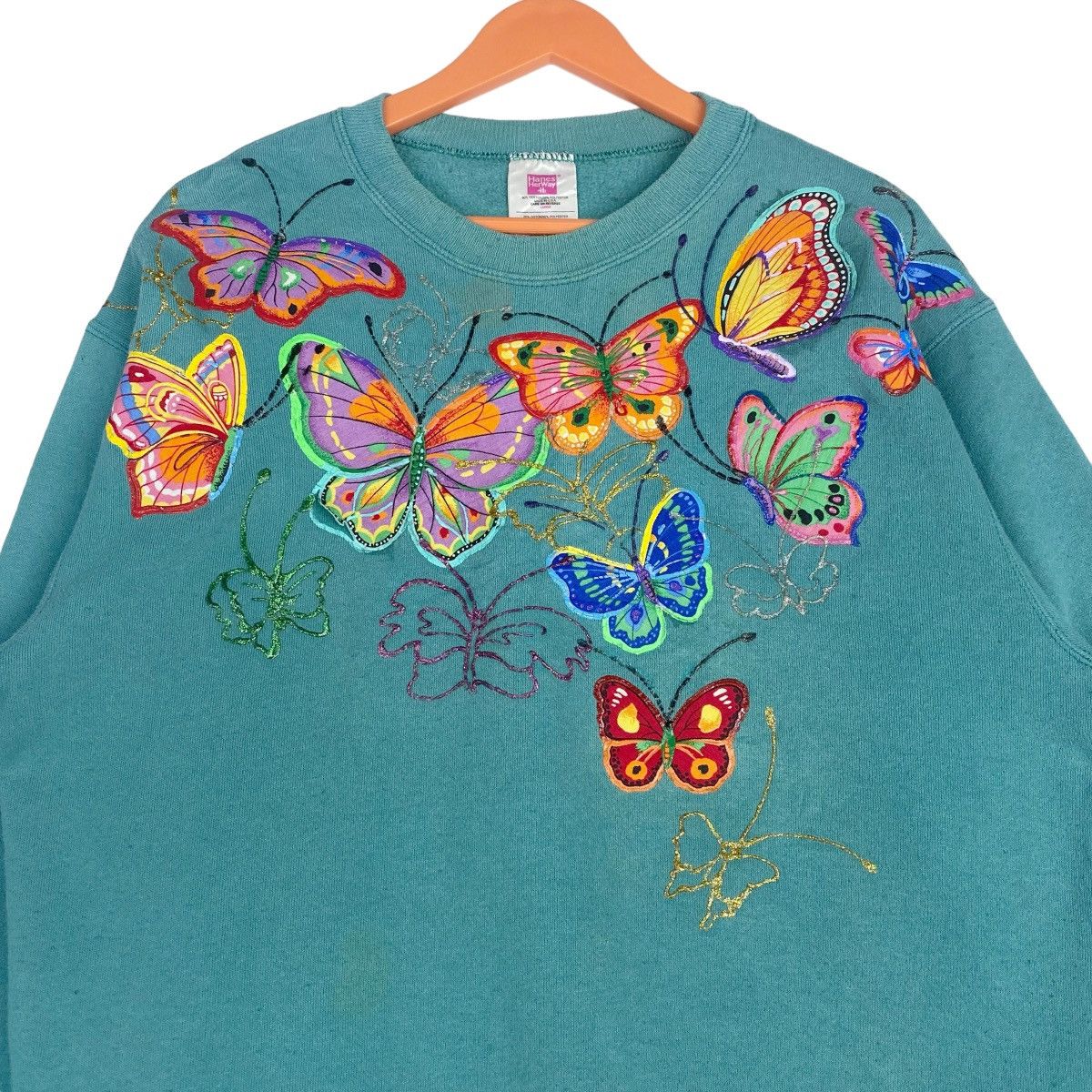 Hanes Butterfly Sweatshirt Crewneck Pullover Jumper Size US L / EU 52-54 / 3 - 2 Thumbnail