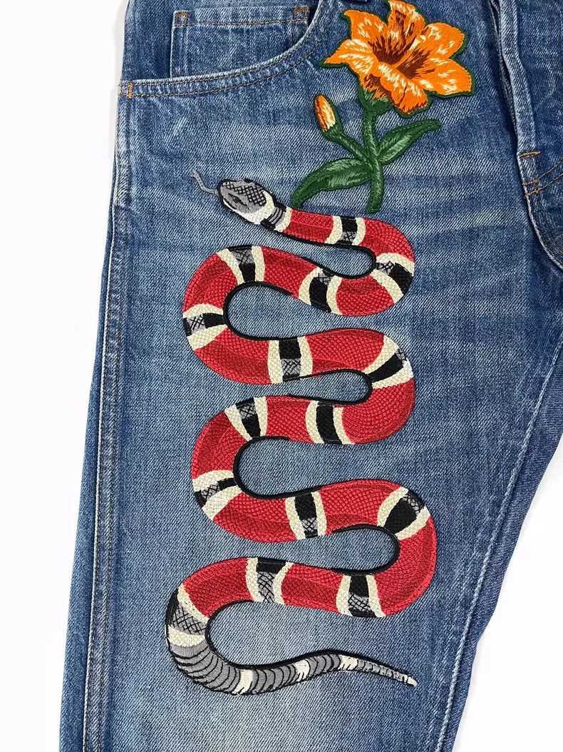 Gucci Gucci Coral snake patch casual jeans Size US 31 - 3 Thumbnail
