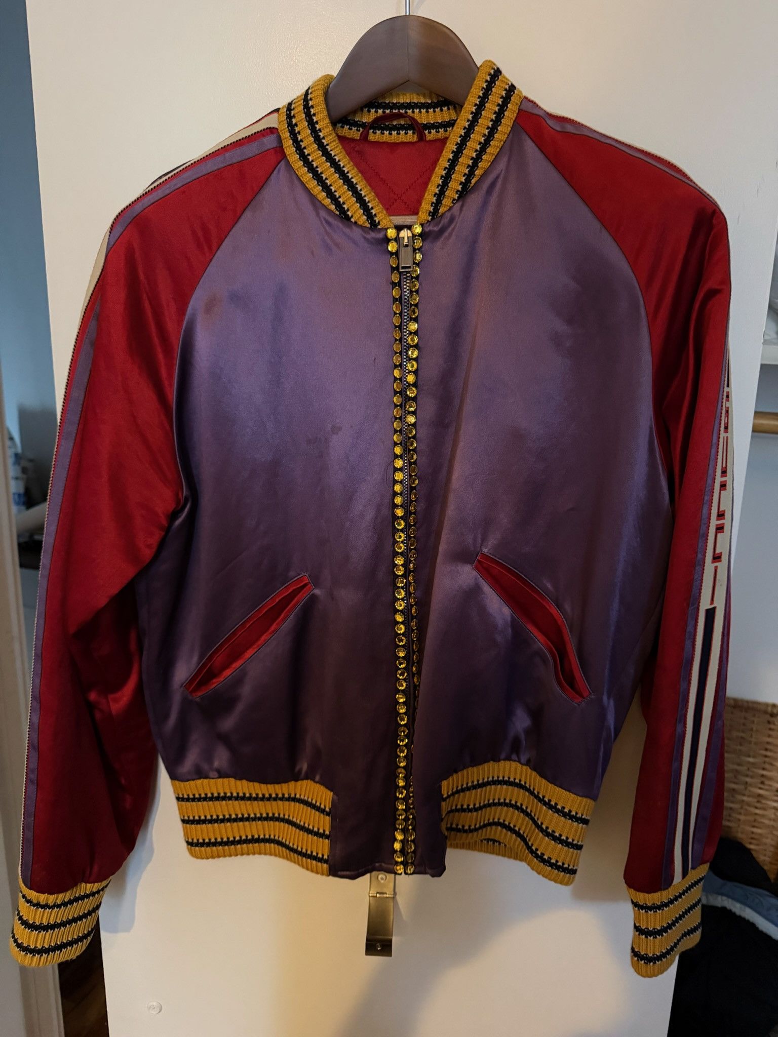 Gucci Gucci Acetate Bomber with sequined tiger Size US M / EU 48-50 / 2 - 3 Thumbnail
