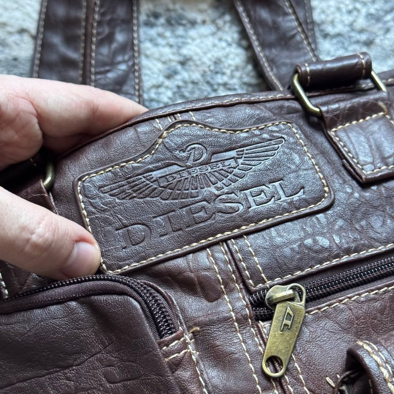 Diesel Vintage Diesel Leather Heavy Utility Retro Bag Avantgarde Size ONE SIZE - 8 Thumbnail