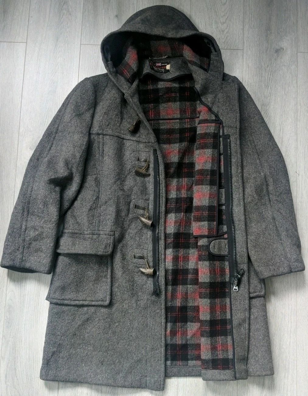 Gloverall Gloverall Tartaneer Wool Heavyweight Hooded Toggle Coat Size US L / EU 52-54 / 3 - 5 Thumbnail