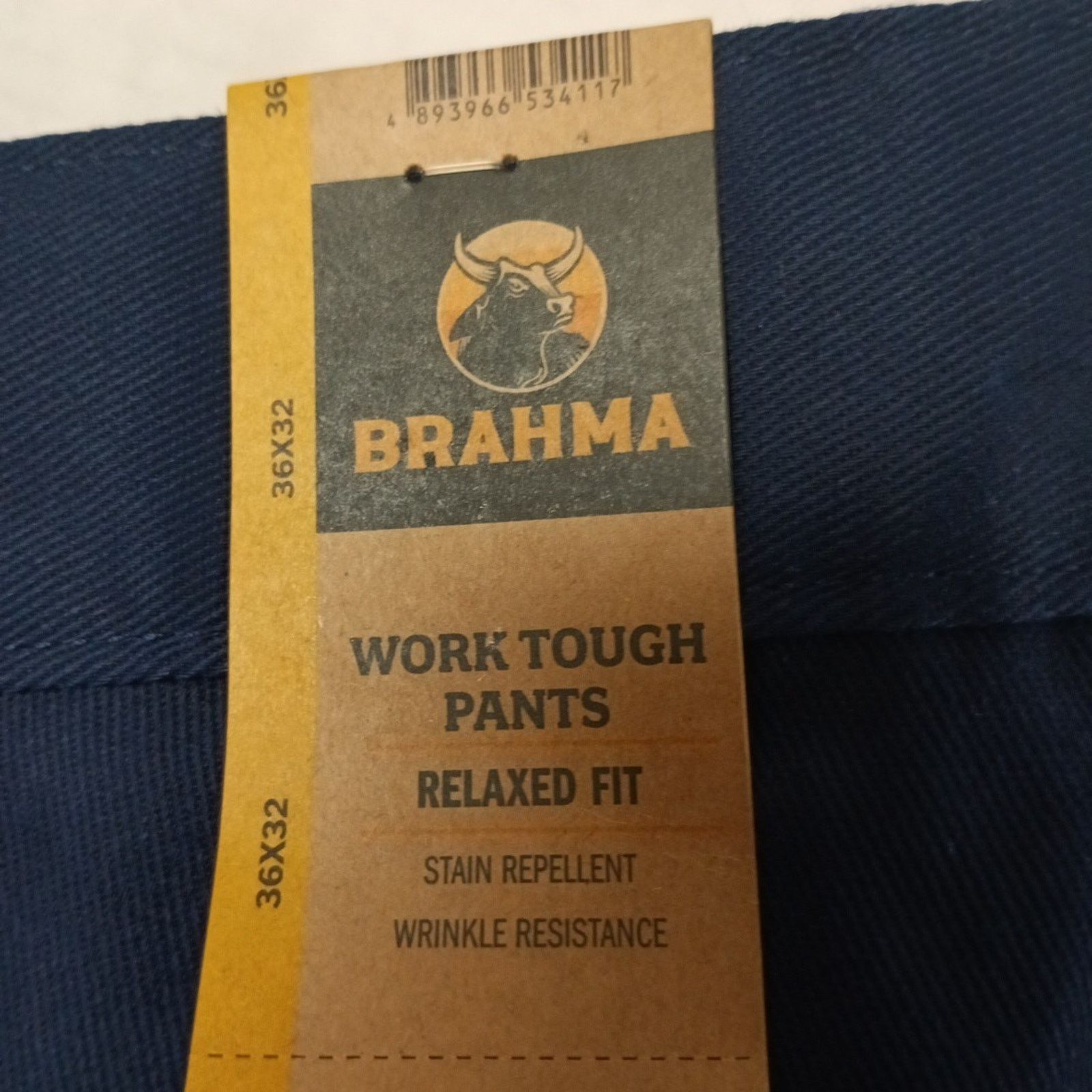 Other Brahma Men's Work Tough Pants Size 36x32 Blue Relaxed Fit Size US 36 / EU 52 - 2 Thumbnail