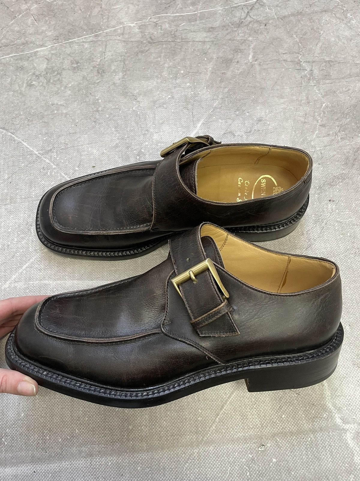 Other intage Hand Made leather loafers brogue shoes England style Size US 8 / EU 41 - 11 Thumbnail