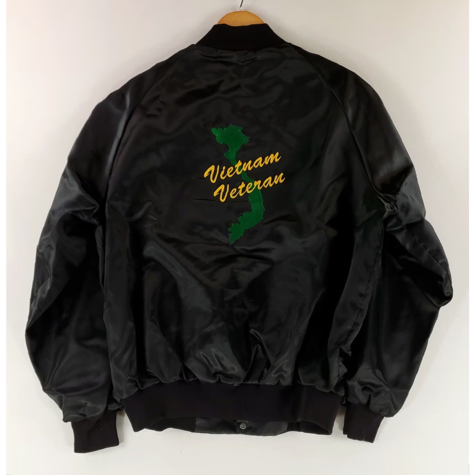 Vintage VINTAGE Vietnam West Ark Jacket VTG Satin Bomber Black Patches Veteran Mens XL Size US XL / EU 56 / 4 - 6 Thumbnail