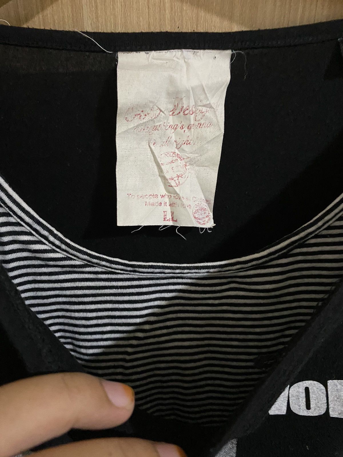 Japanese Brand 2000s oblo design poem double stripe layers longsleeve Size US L / EU 52-54 / 3 - 5 Thumbnail
