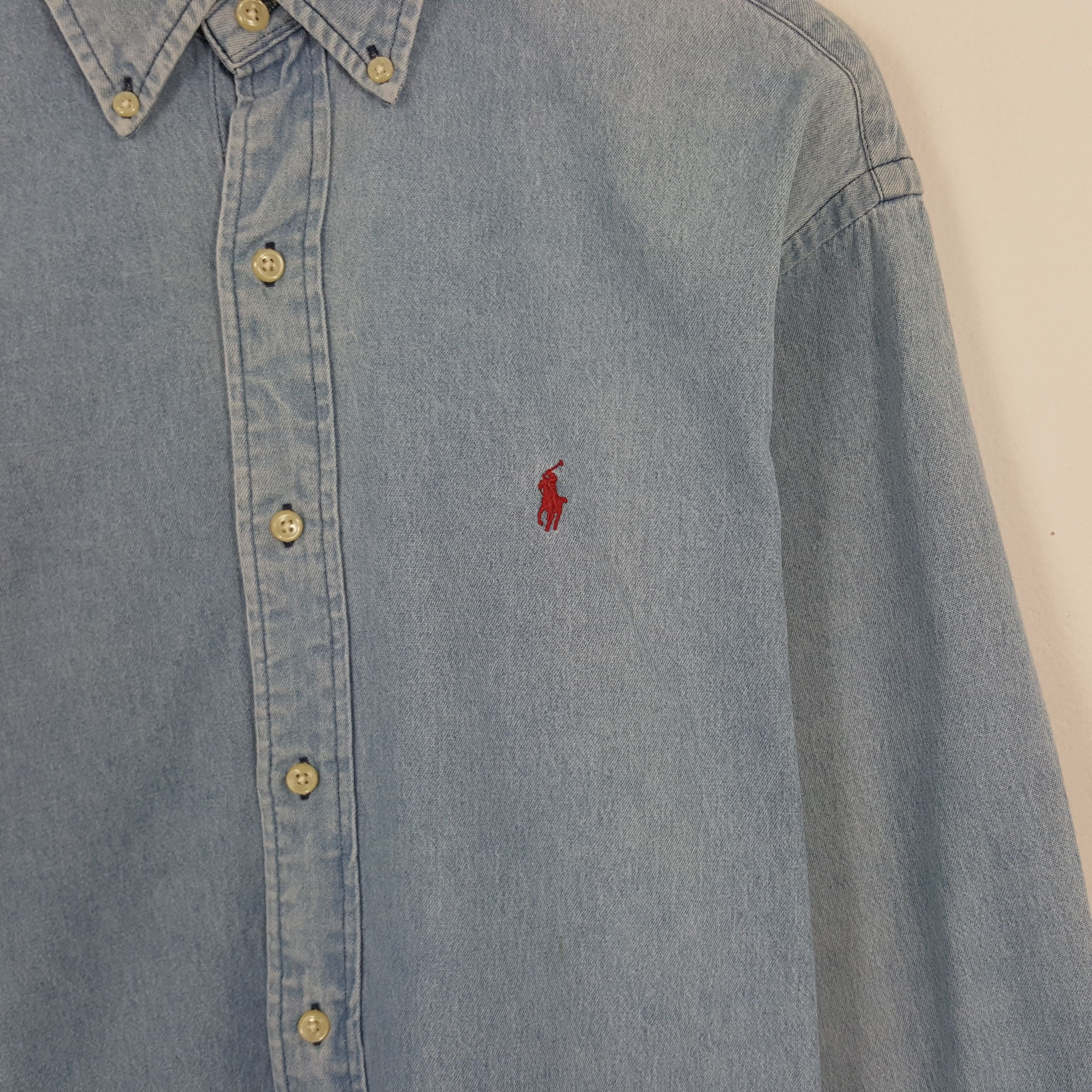 Polo Ralph Lauren × Vintage Vintage Ralph Lauren Denim Button Up Shirt Size US L / EU 52-54 / 3 - 2 Thumbnail
