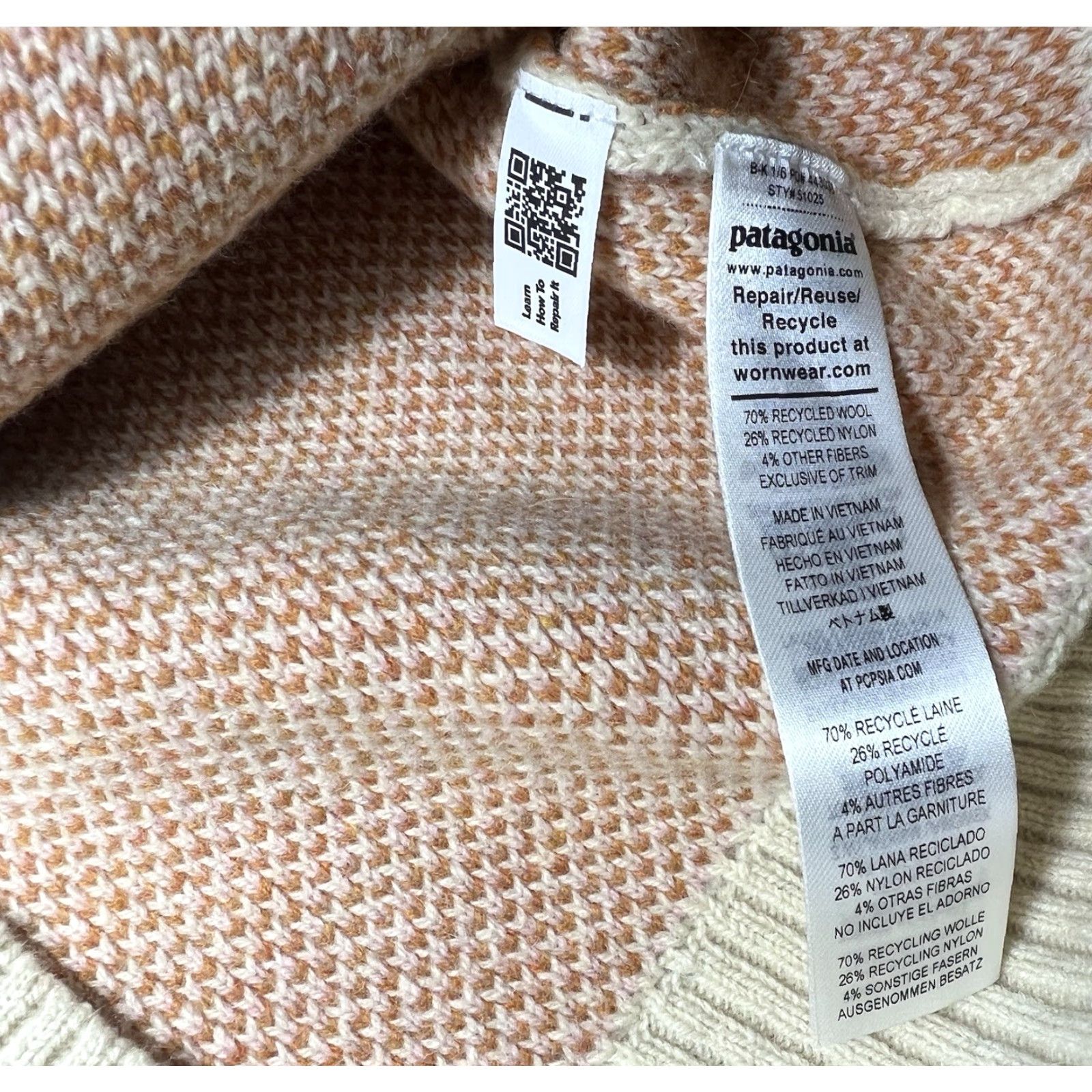 Patagonia Patagonia Women's Sweater Crewneck Wool Blend Knit Beige Regular S Pullover, 51025, EUC, Fall Winter Long Sleeve Size S / US 4 / IT 40 - 7 Thumbnail