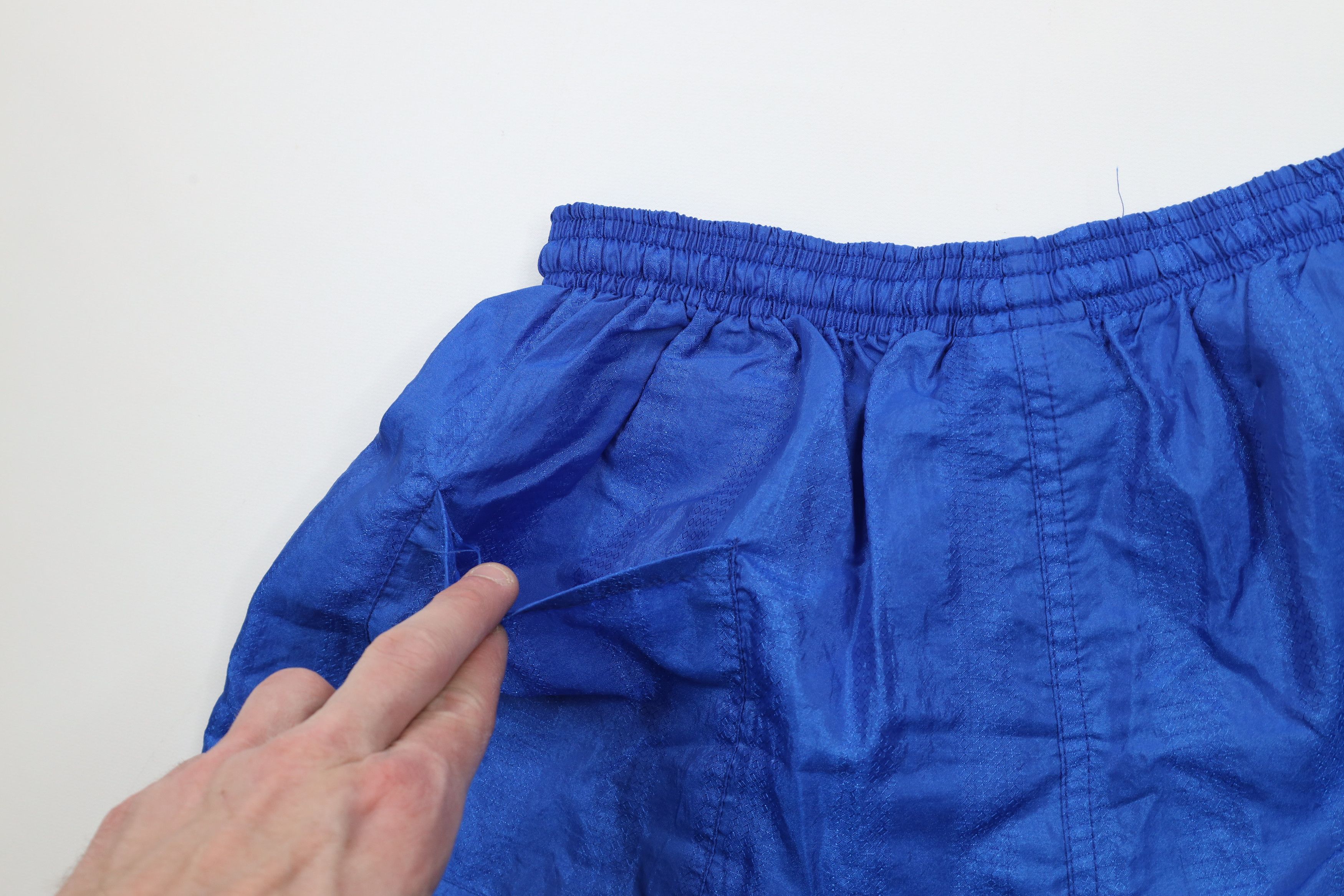 Umbro × Vintage Vintage 90s Umbro Striped Running Soccer Shorts Blue Nylon Size US 34 / EU 50 - 10 Thumbnail