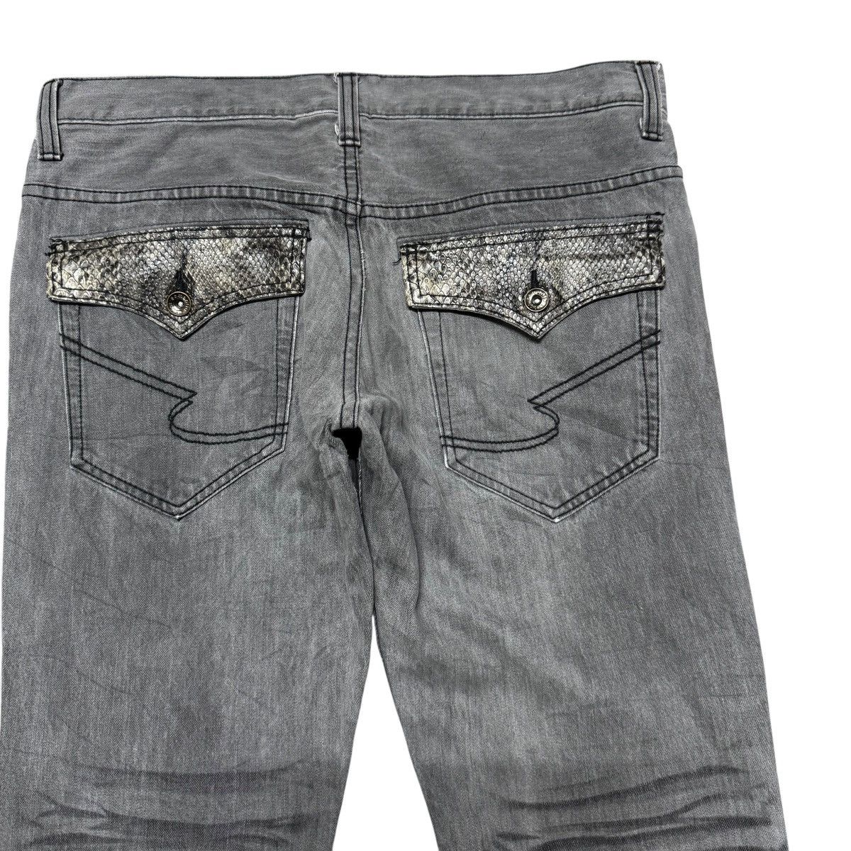semanticdesign Vintage Semantic Design Snake Skin Denim Flare Jeans Size US 35 - 10 Thumbnail