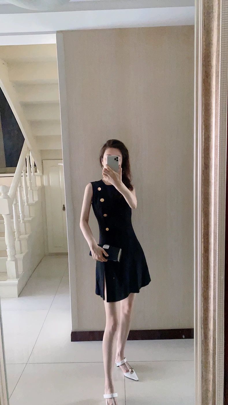 Versace Versace Classic Medusa little black dress Size M / US 6-8 / IT 42-44 - 1 Thumbnail
