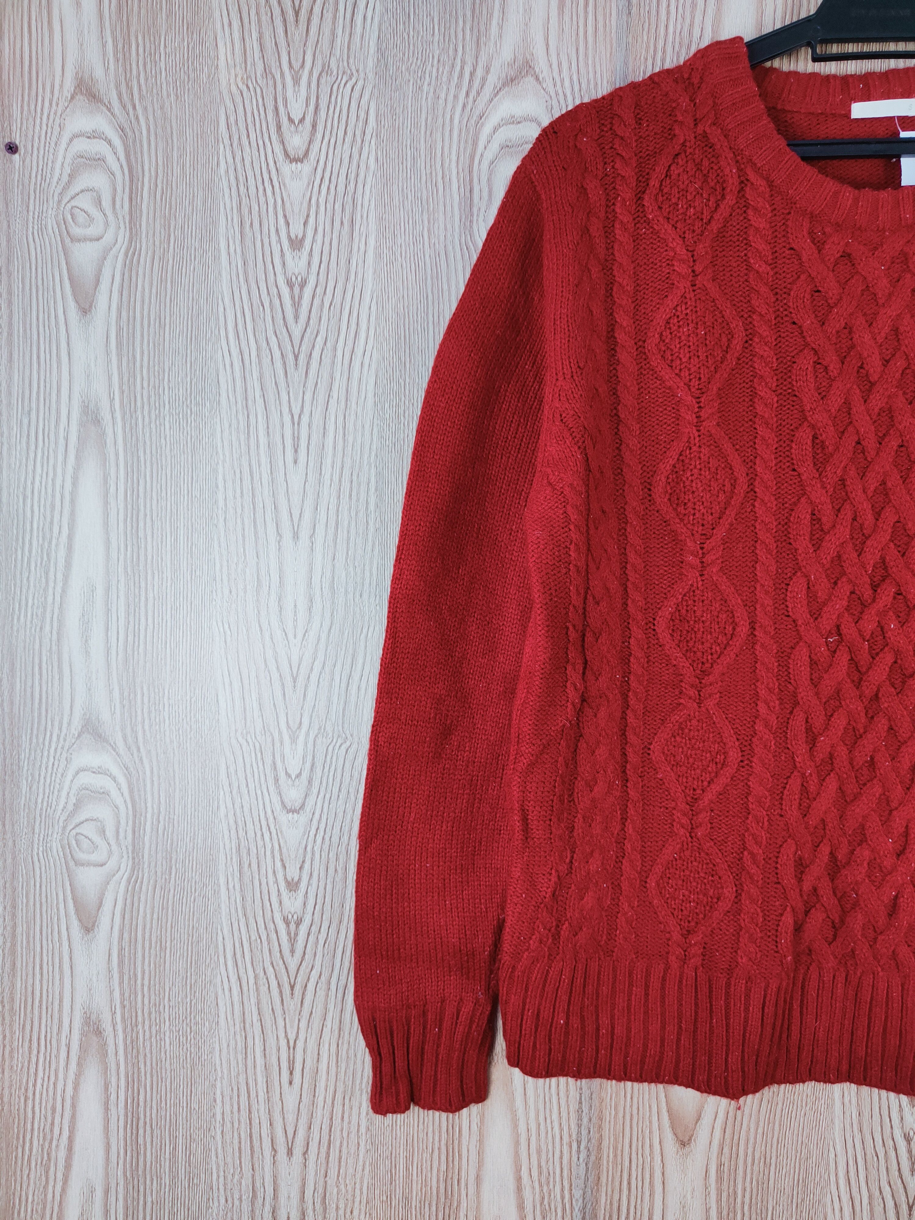 GU GU Red cable Knitwear Sweatshirts #W254 Size US S / EU 44-46 / 1 - 3 Thumbnail