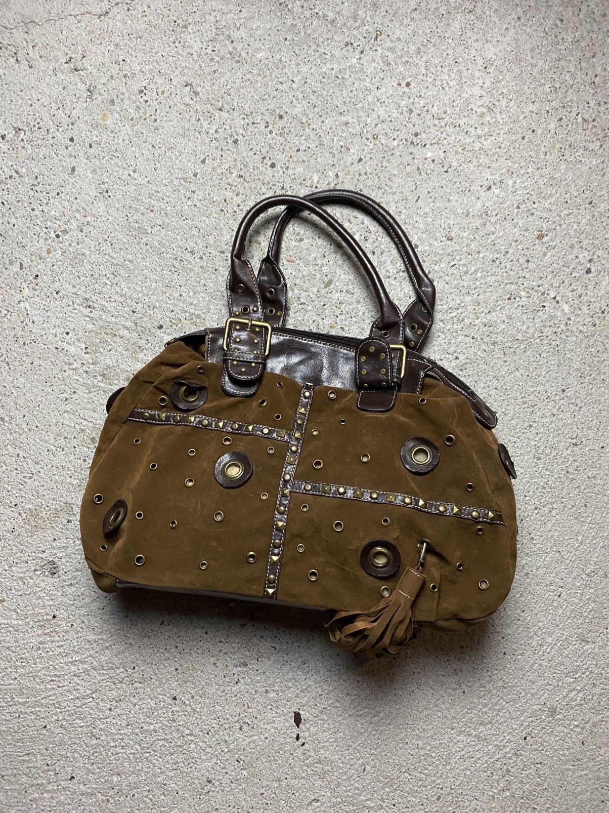 Vintage Vintage suede handbag shoulder bag y2k archive avant garde Size ONE SIZE - 17 Thumbnail