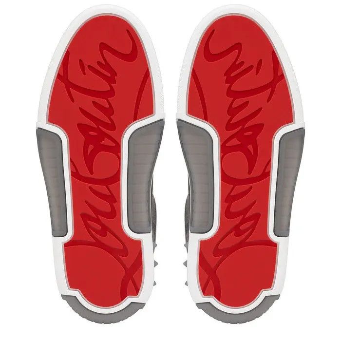 Christian Louboutin o1s1wg110125 Astroloubi Mid Top Sneaker in Grey/Beige Size US 7 / EU 40 - 5 Thumbnail