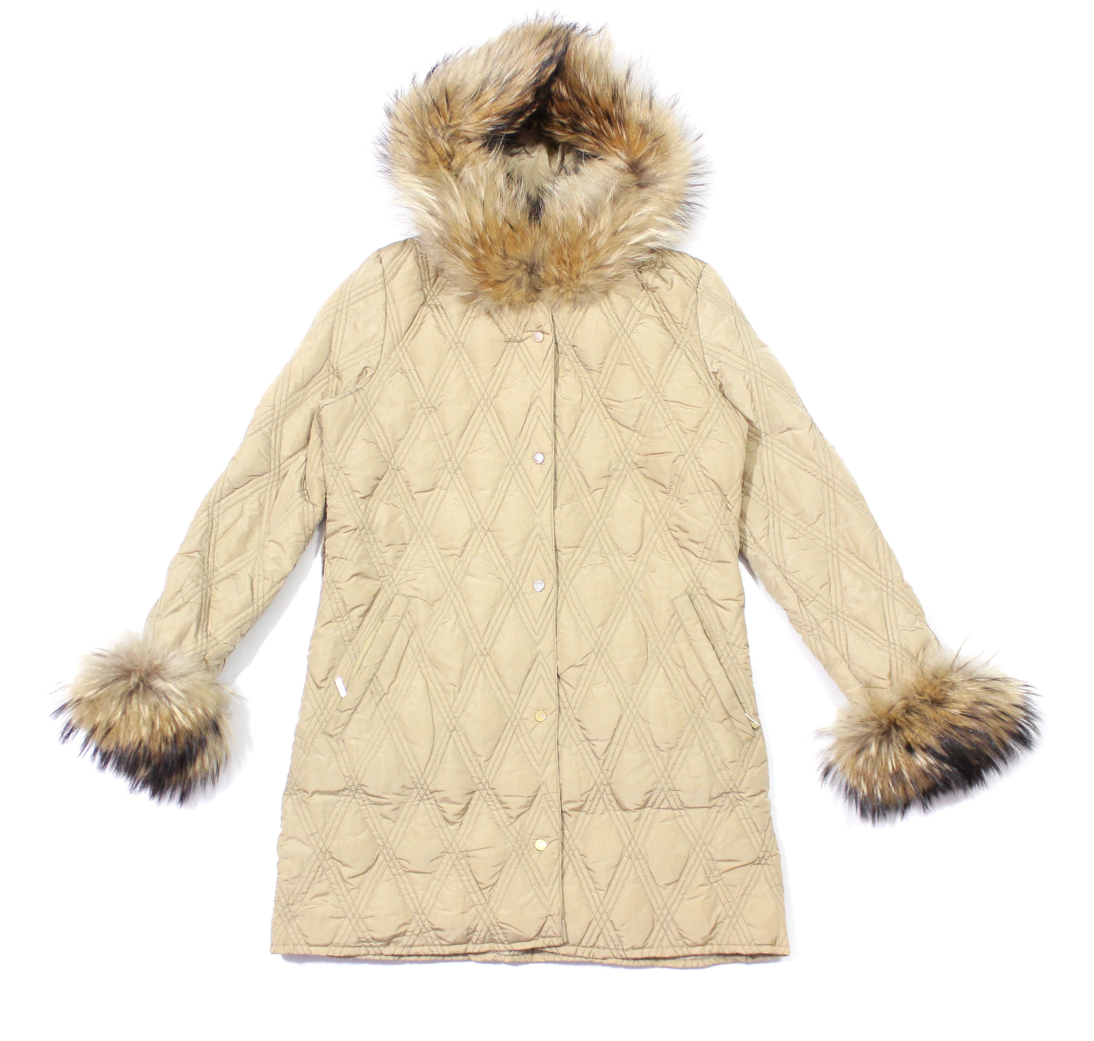 Moncler Goose Down Quilted Fur Jacket Vintage Size M / US 6-8 / IT 42-44 - 1 Thumbnail