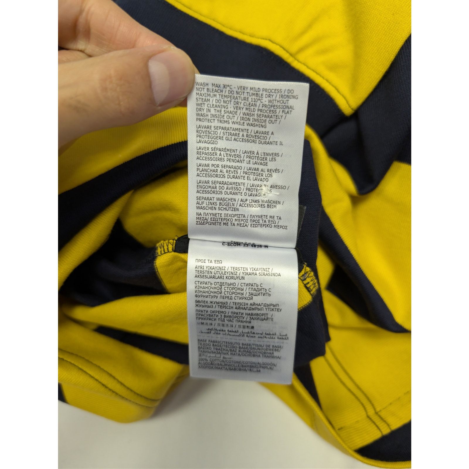 Moncler × Palm Angels o1rshd1 Striped Cotton Polo Shirt in Yellow / Blue Size US M / EU 48-50 / 2 - 17 Thumbnail