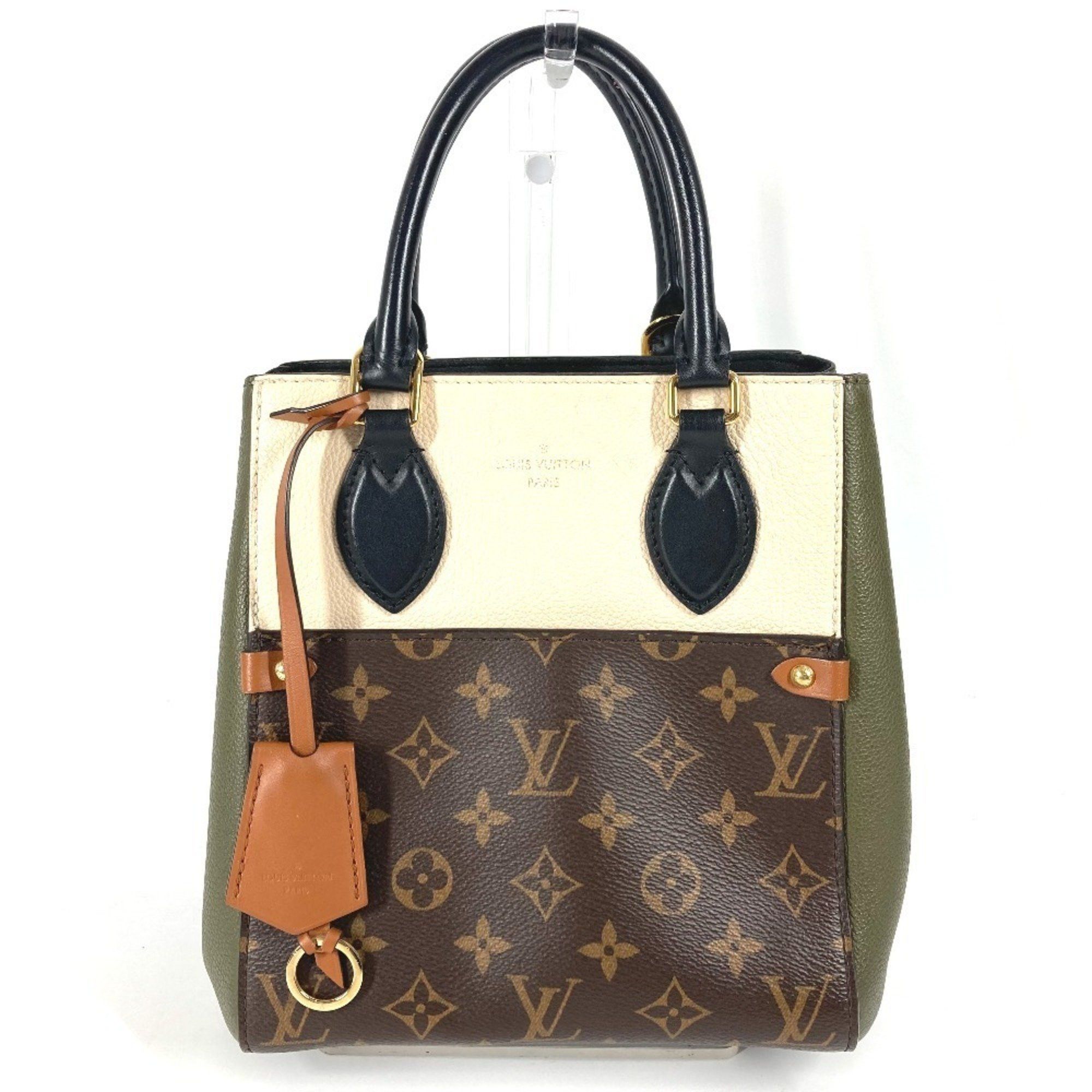 LOUIS VUITTON M45388 Monogram Fold Tote PM a tote bag/handbag in canvas and leather brown for women.
