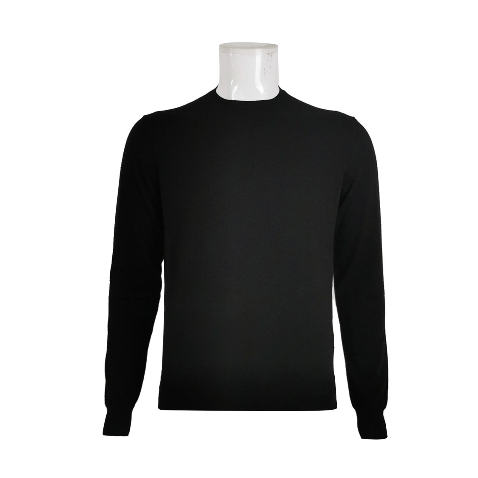Prada Prada Black Cotton Long-Sleeve Round-Neck Top Size US M / EU 48-50 / 2 - 1 Thumbnail