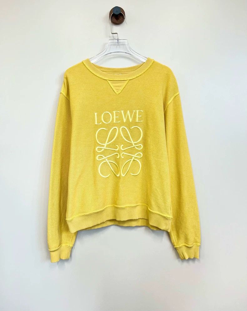 Loewe Loewe Yellow Logo Embroidered Sweatshirt S - dmc Size US S / EU 44-46 / 1 - 1 Thumbnail