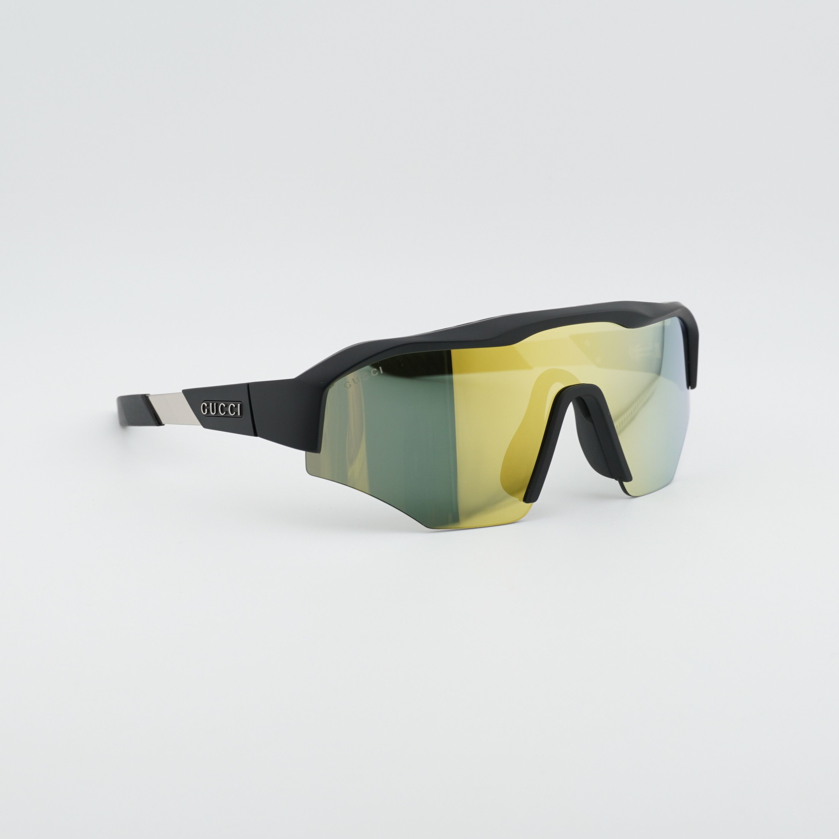 Gucci Gucci GG2017S 001 Sunglasses Black / Yellow Shield Frame Size ONE SIZE - 8 Thumbnail