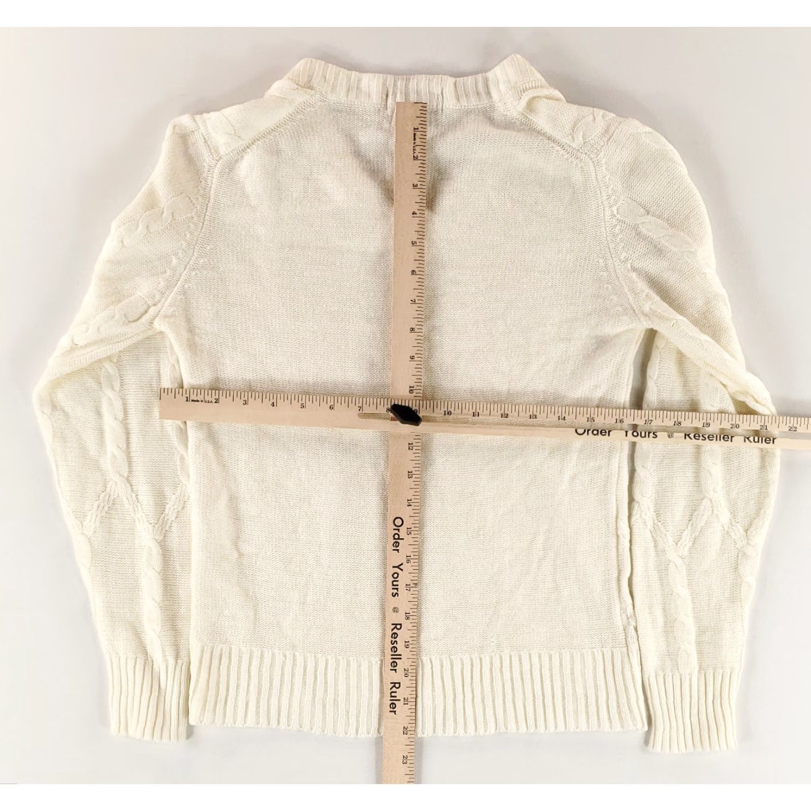 Lacoste VINTAGE Lacoste Sweater Women Ivory Cream Cable Knit VTG 60s V Neck Pullover Size M 38 Girls/Mens? Size M / US 6-8 / IT 42-44 - 8 Thumbnail