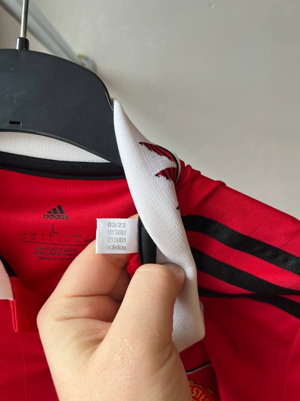 Adidas 2022/23 MANCHESTER UNITED HOME SOCCER JERSEY FOOTBALL SHIRT Size US L / EU 52-54 / 3 - 6 Thumbnail