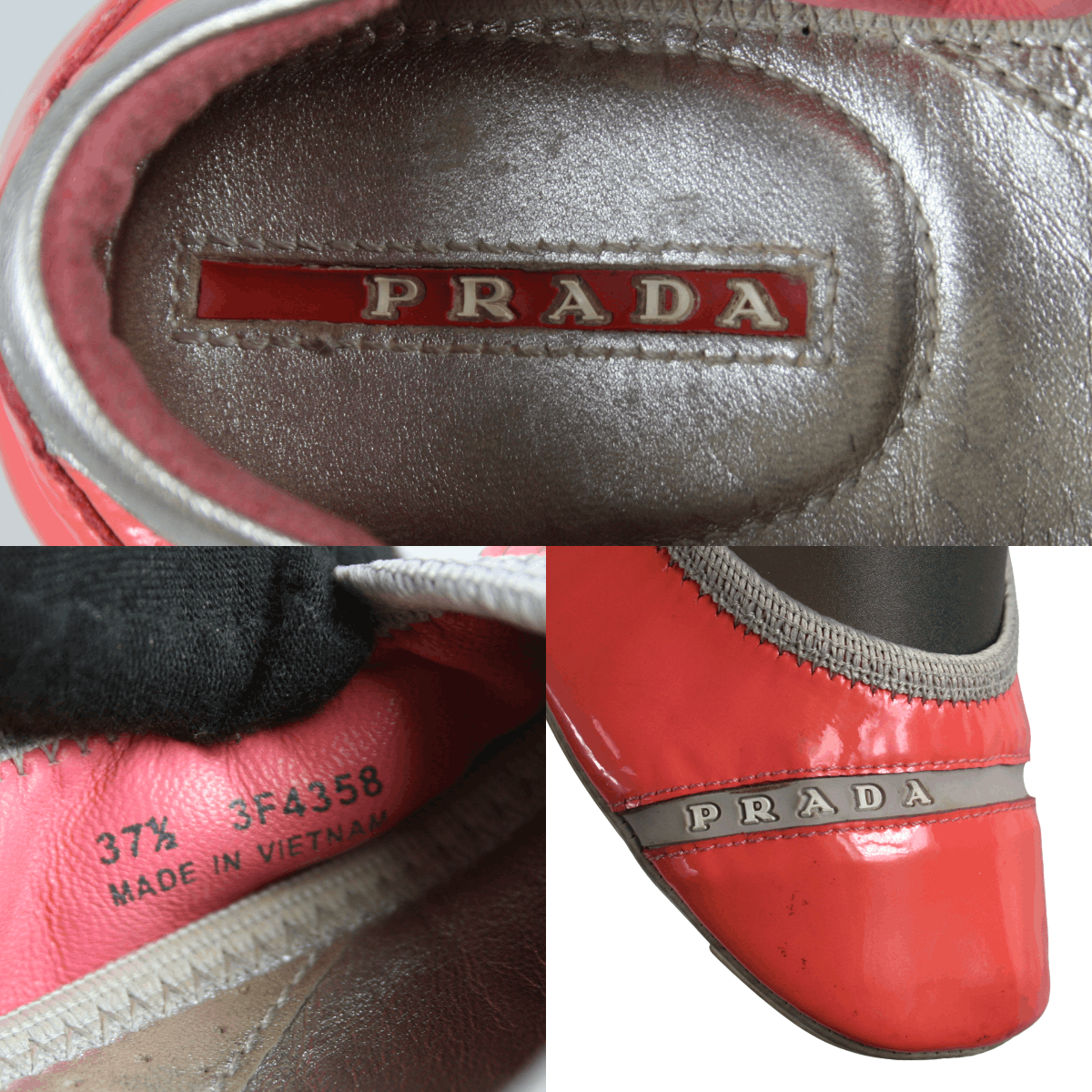 Prada 00S Logo Y2K Stretch Ballerinas Patent Leather Vintage Size US 7.5 / IT 37.5 - 18 Thumbnail