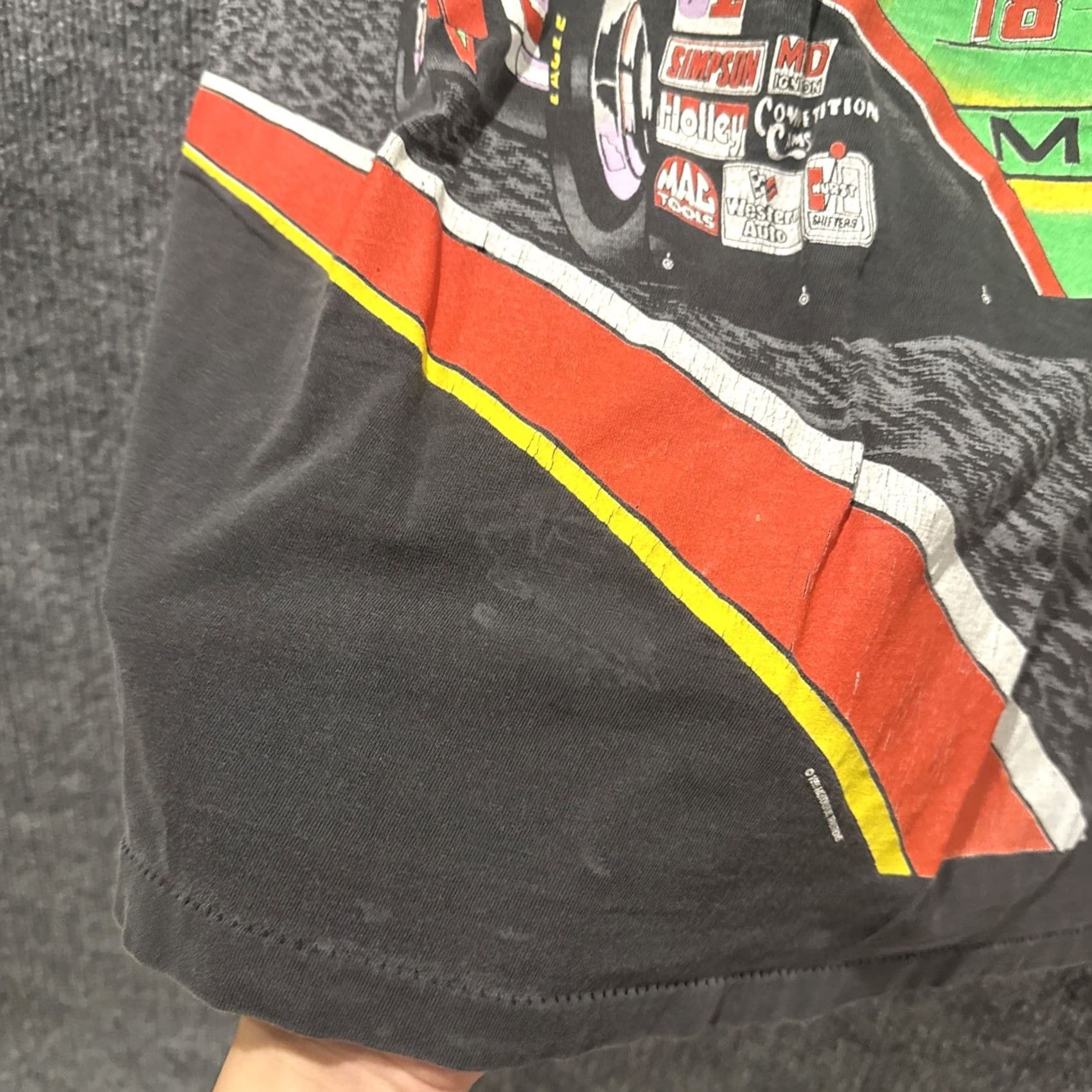 NASCAR VINTAGE Bobby Labonte NASCAR AOP GRAIL Faded T-Shirt Men’s Size L Black 90s Motorsports Traditions Shirt Mens Size US L / EU 52-54 / 3 - 4 Thumbnail
