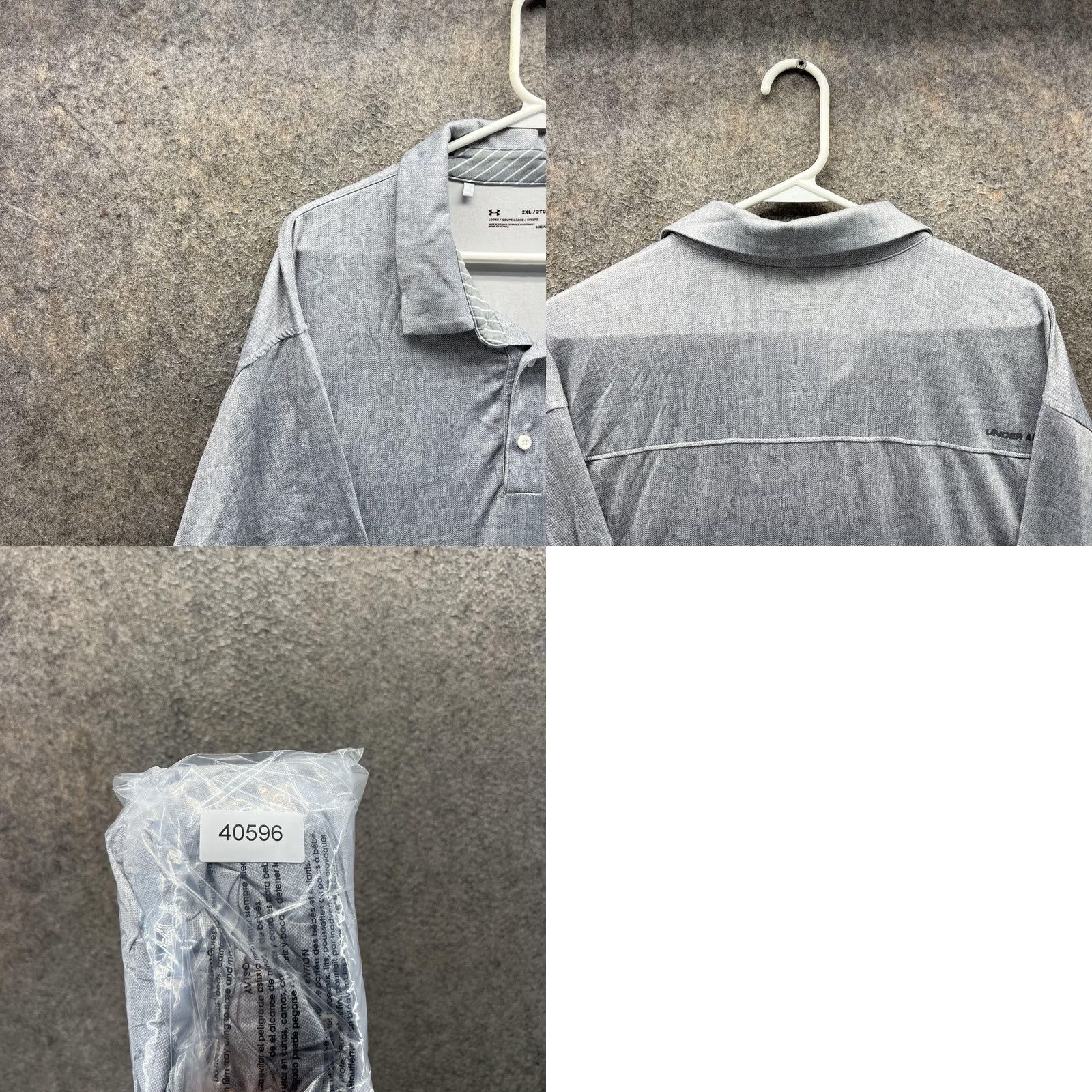 Under Armour Under Armour HeatGear Polo Shirt Mens 2XL Gray Solid Golf Performance Loose Fit Shirt Size US XXL / EU 58 / 5 - 8 Thumbnail