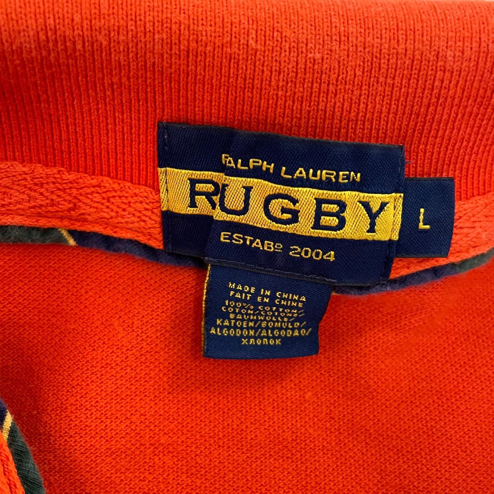 Ralph Lauren Rugby Ralph Lauren Shirt Adult Large Orange Polo Collar Button Short Sleeve Mens Size US L / EU 52-54 / 3 - 6 Thumbnail