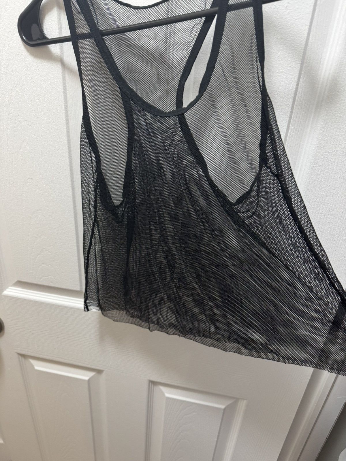 Japanese Brand Mesh Fishnet Cropped Tank Top Avant Garde Black Size US M / EU 48-50 / 2 - 2 Thumbnail