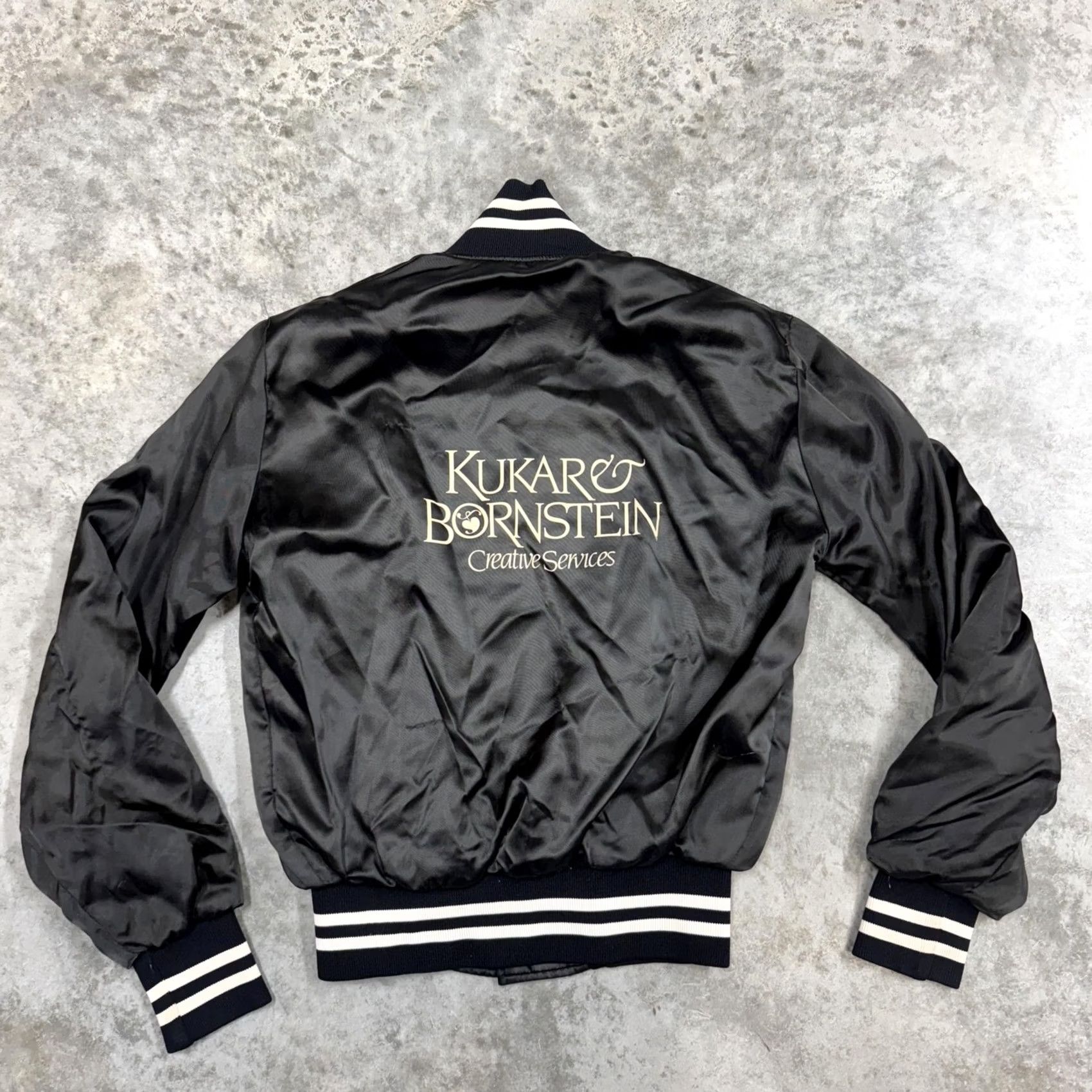 Holloway VINTAGE Holloway Jacket Mens XS Black Satin Bomber Kukar Bornstein 80s Size US XS / EU 42 / 0 - 3 Thumbnail